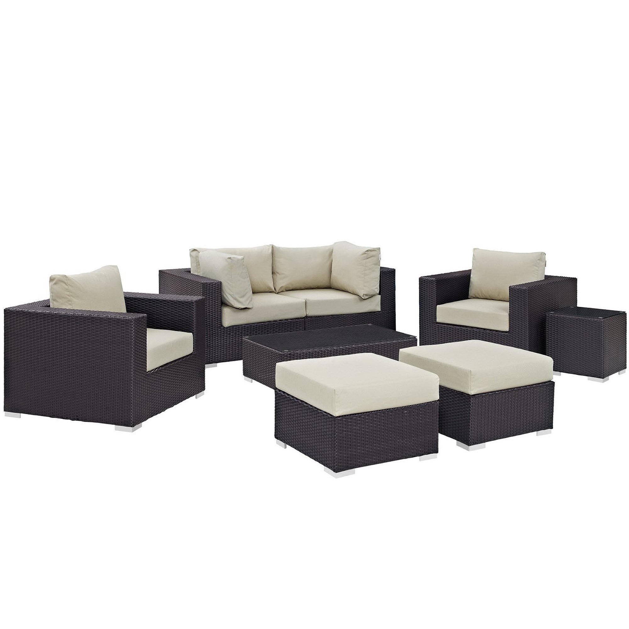 Modway Convene 8 Piece Outdoor Patio Sectional Set