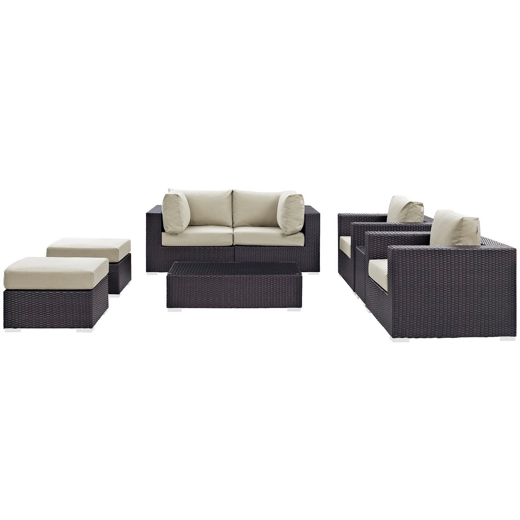 Modway Convene 8 Piece Outdoor Patio Sectional Set