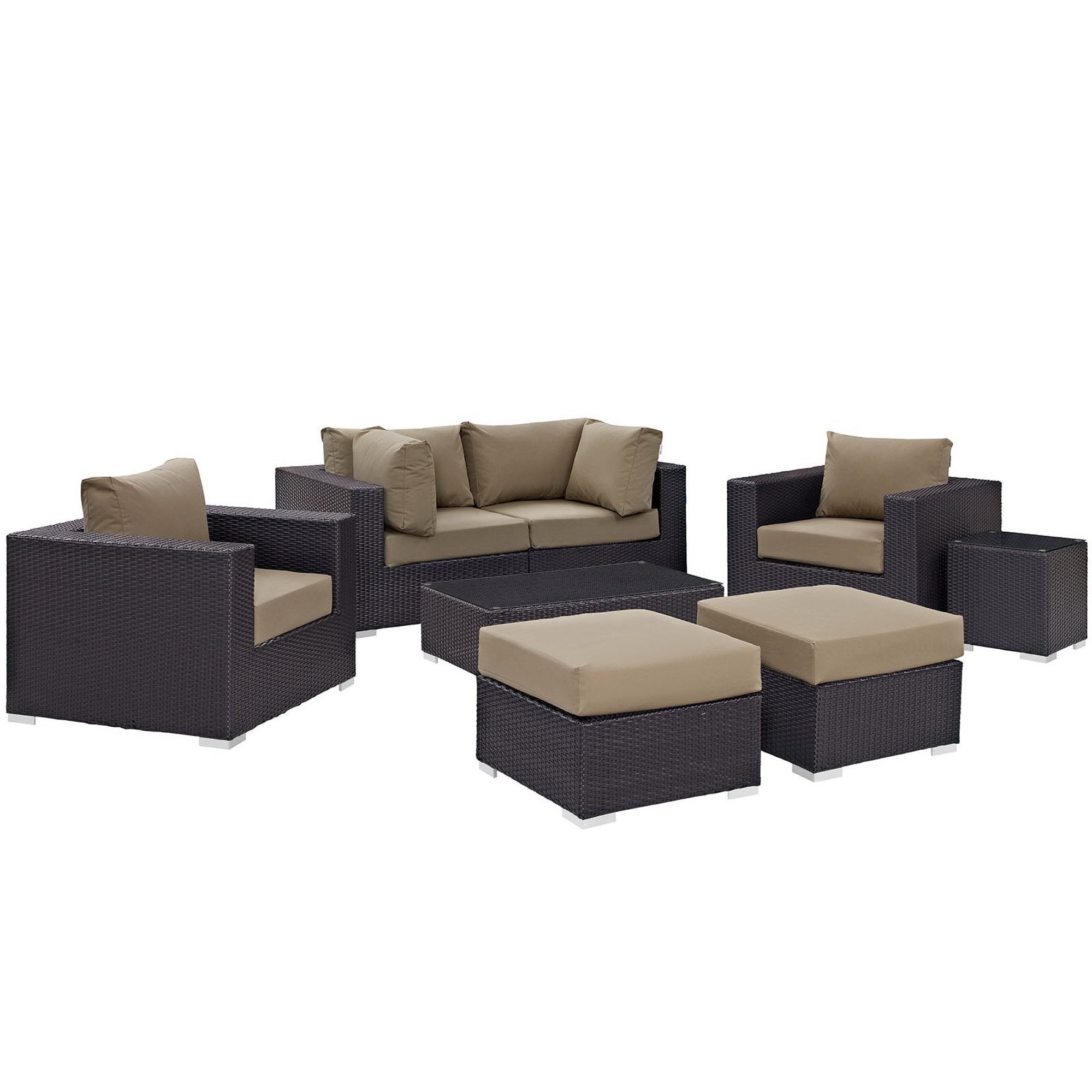 Modway Convene 8 Piece Outdoor Patio Sectional Set
