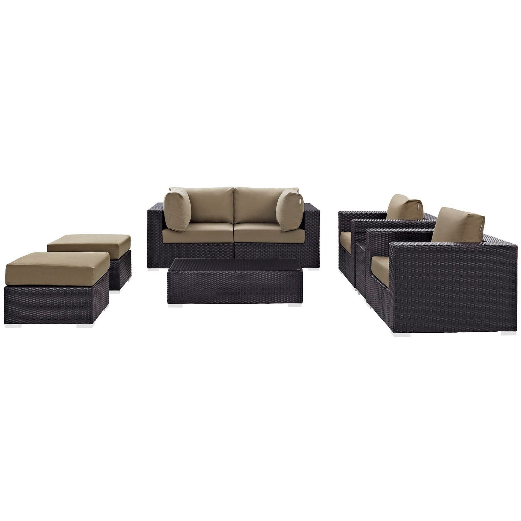 Modway Convene 8 Piece Outdoor Patio Sectional Set