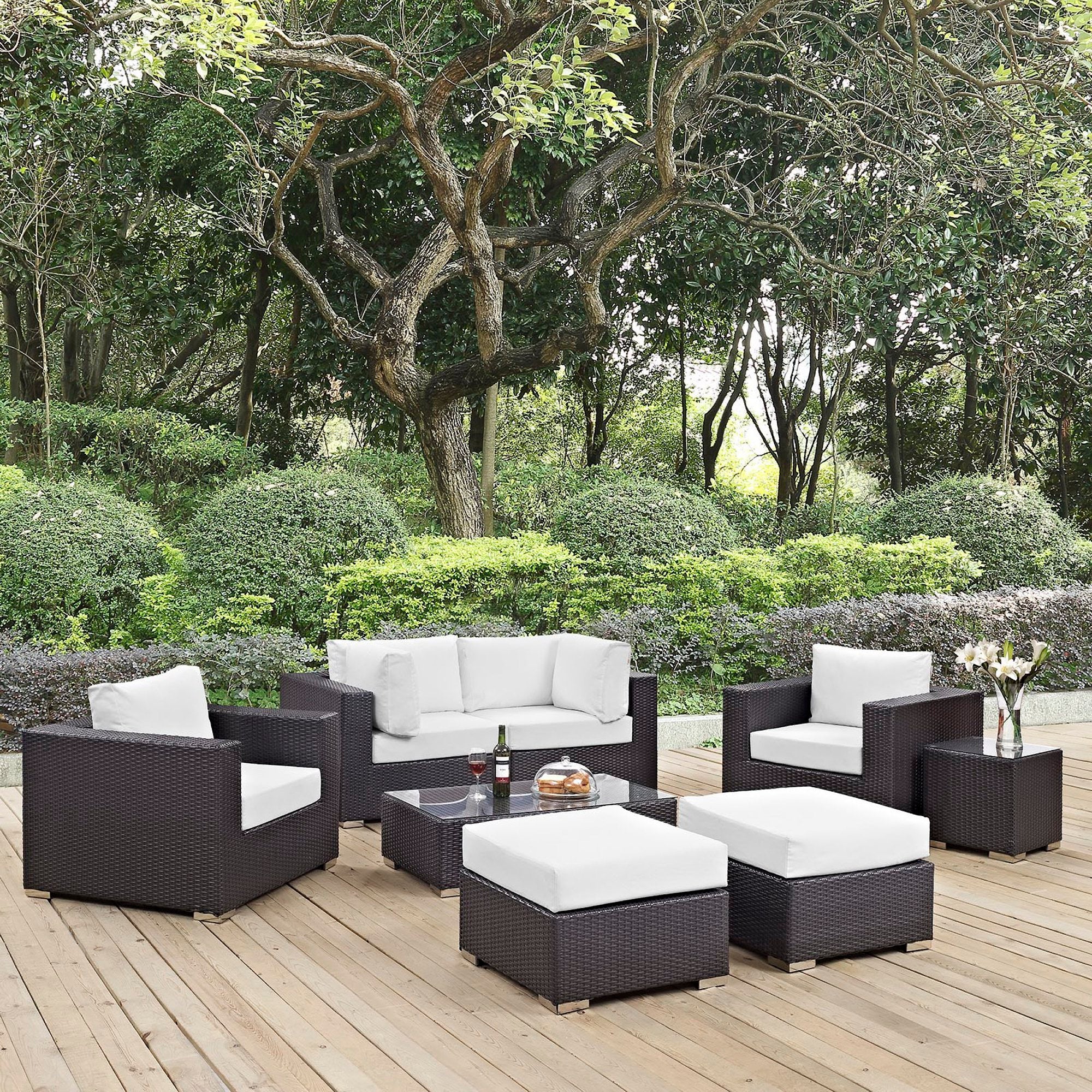 Modway Convene 8 Piece Outdoor Patio Sectional Set