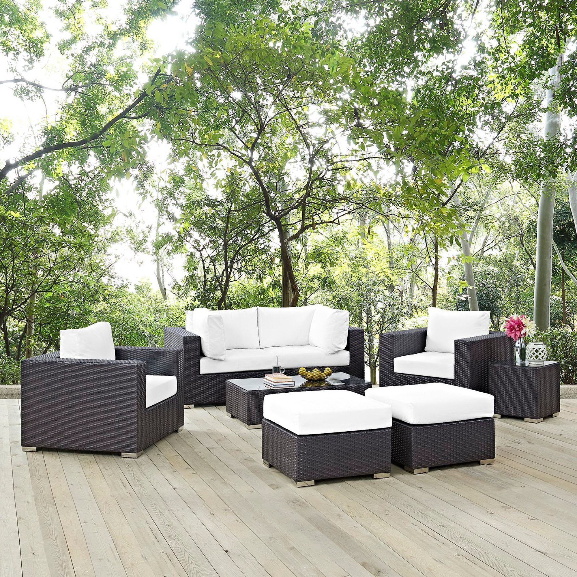 Modway Convene 8 Piece Outdoor Patio Sectional Set