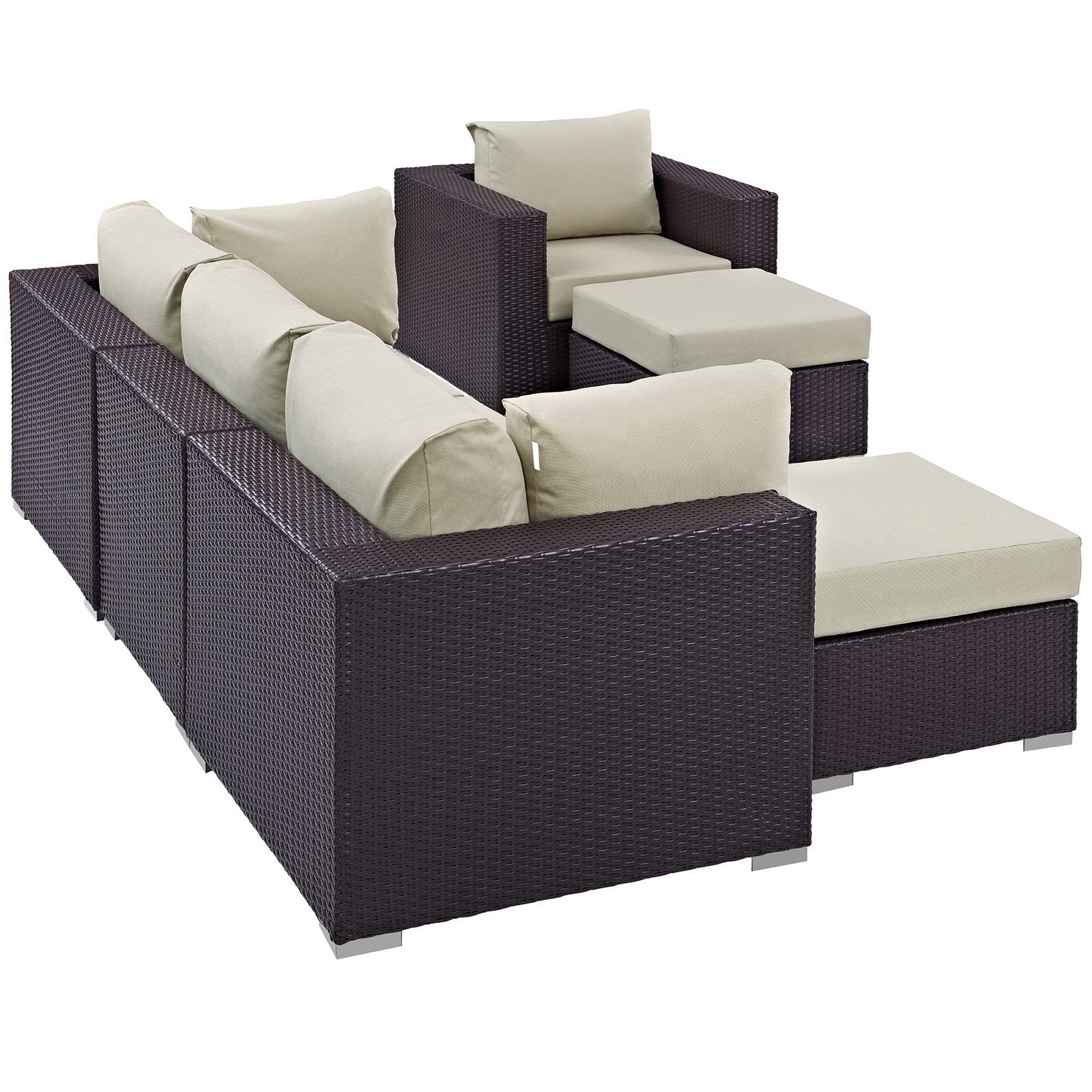 Modway Convene 6 Piece Outdoor Patio Sectional Set