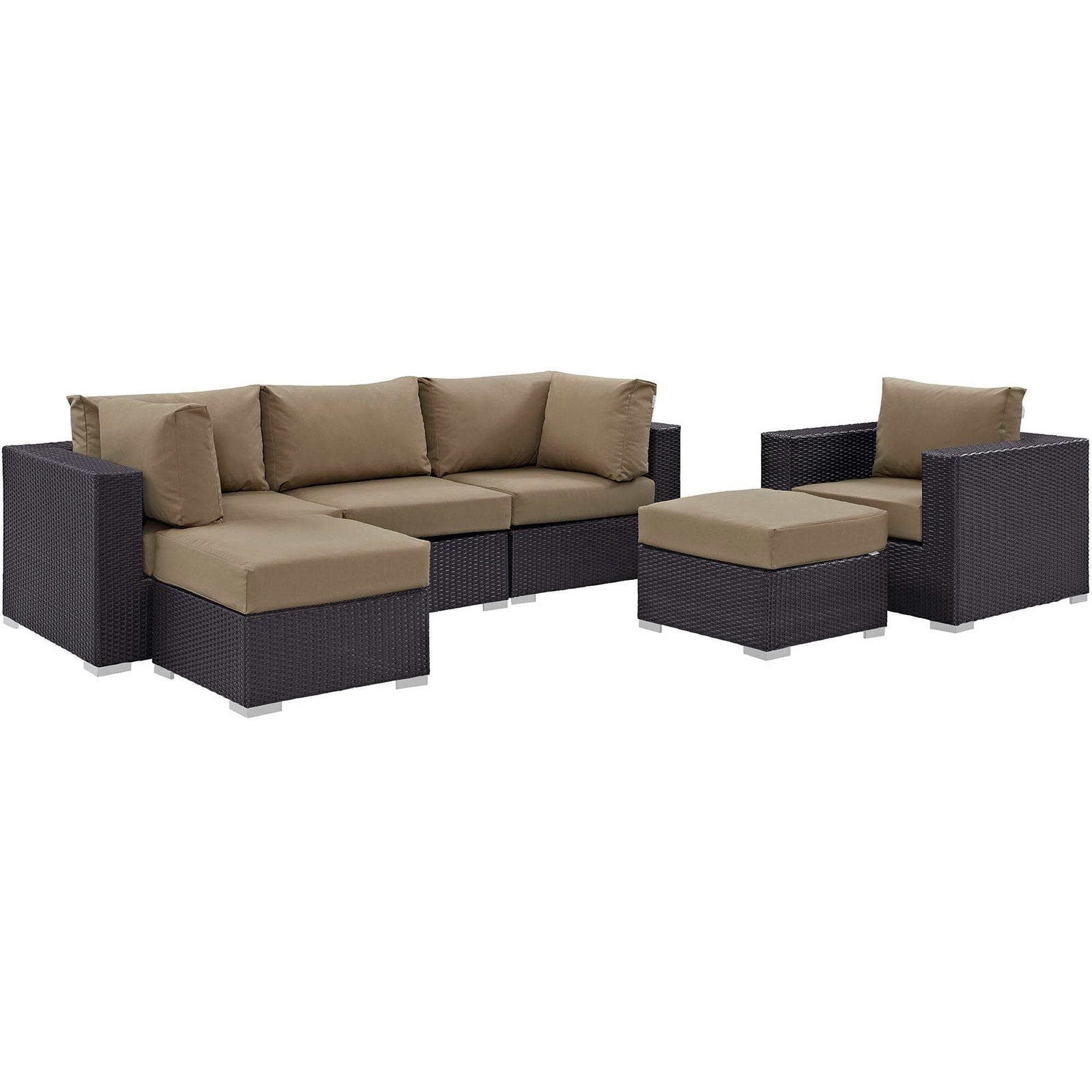 Modway Convene 6 Piece Outdoor Patio Sectional Set