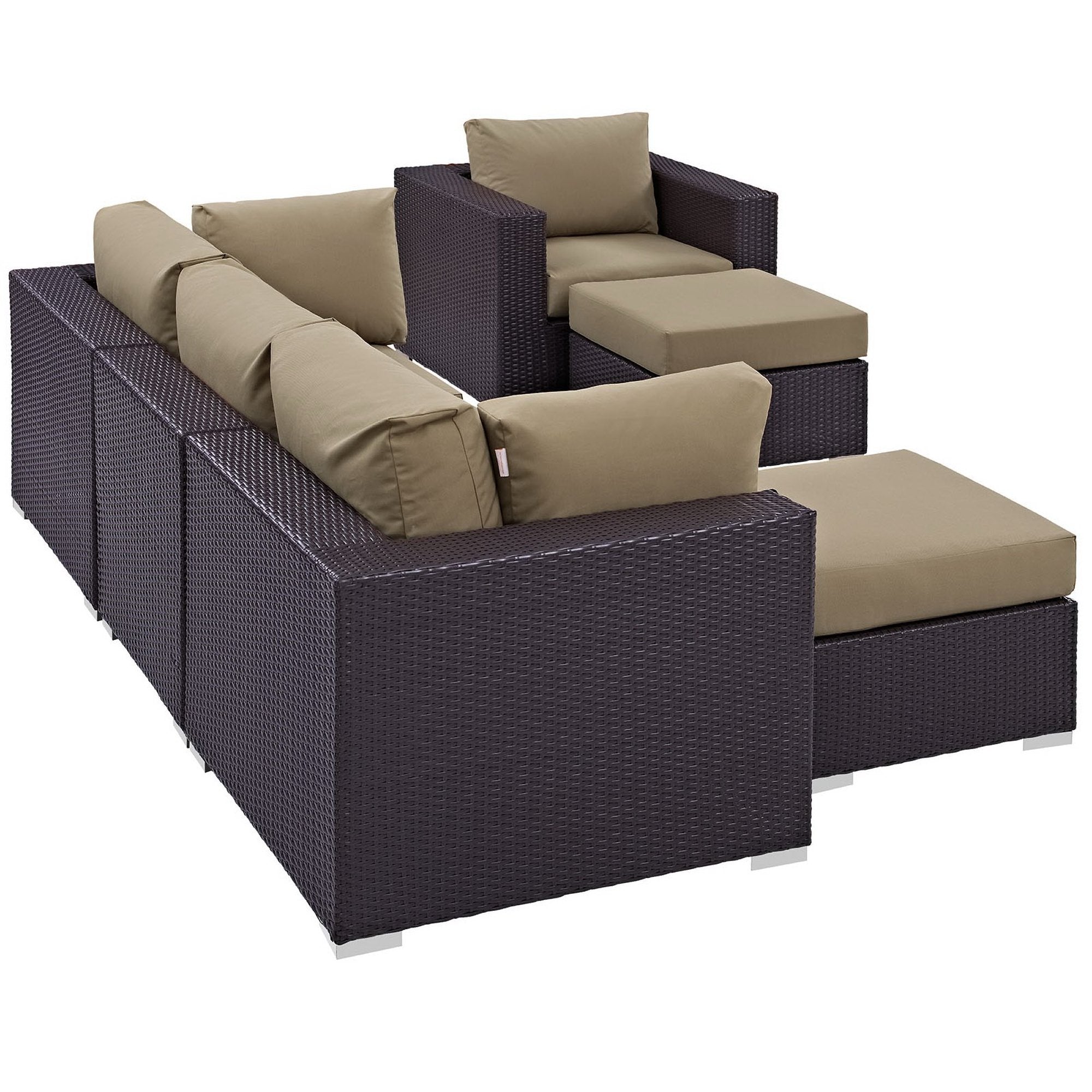 Modway Convene 6 Piece Outdoor Patio Sectional Set