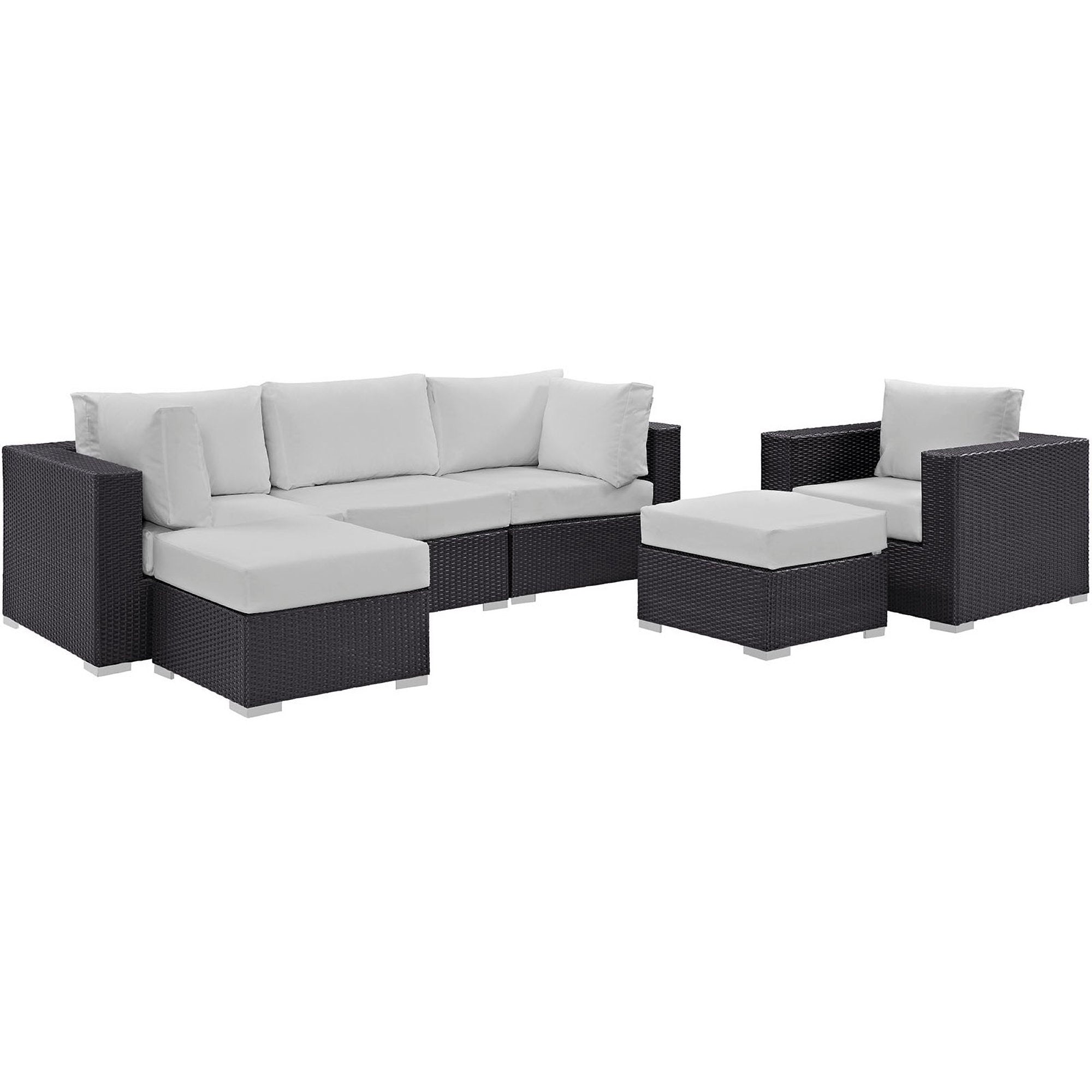 Modway Convene 6 Piece Outdoor Patio Sectional Set