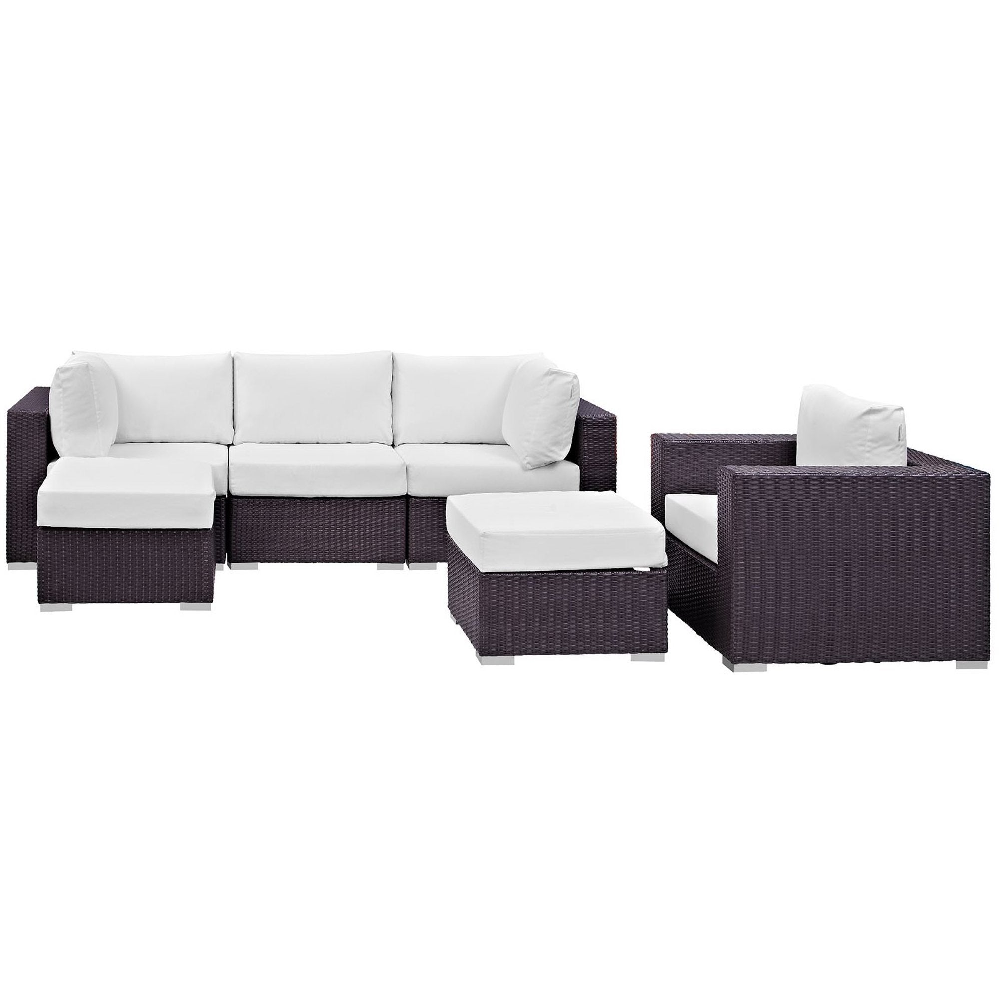 Modway Convene 6 Piece Outdoor Patio Sectional Set