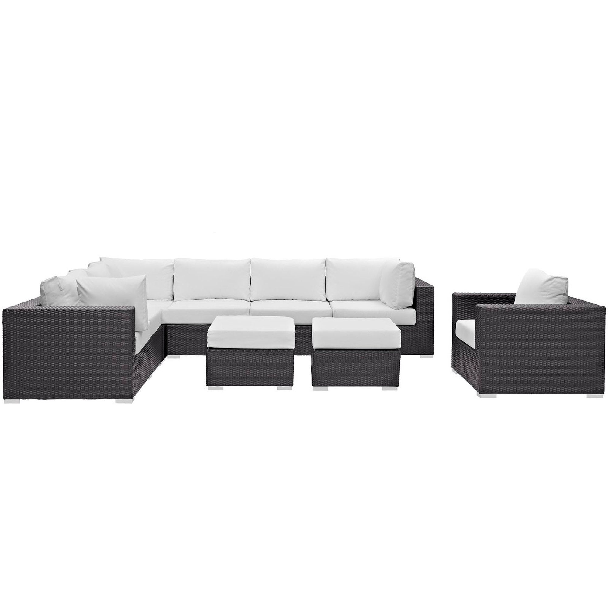 Modway Convene 9 Piece Outdoor Patio Sectional Set