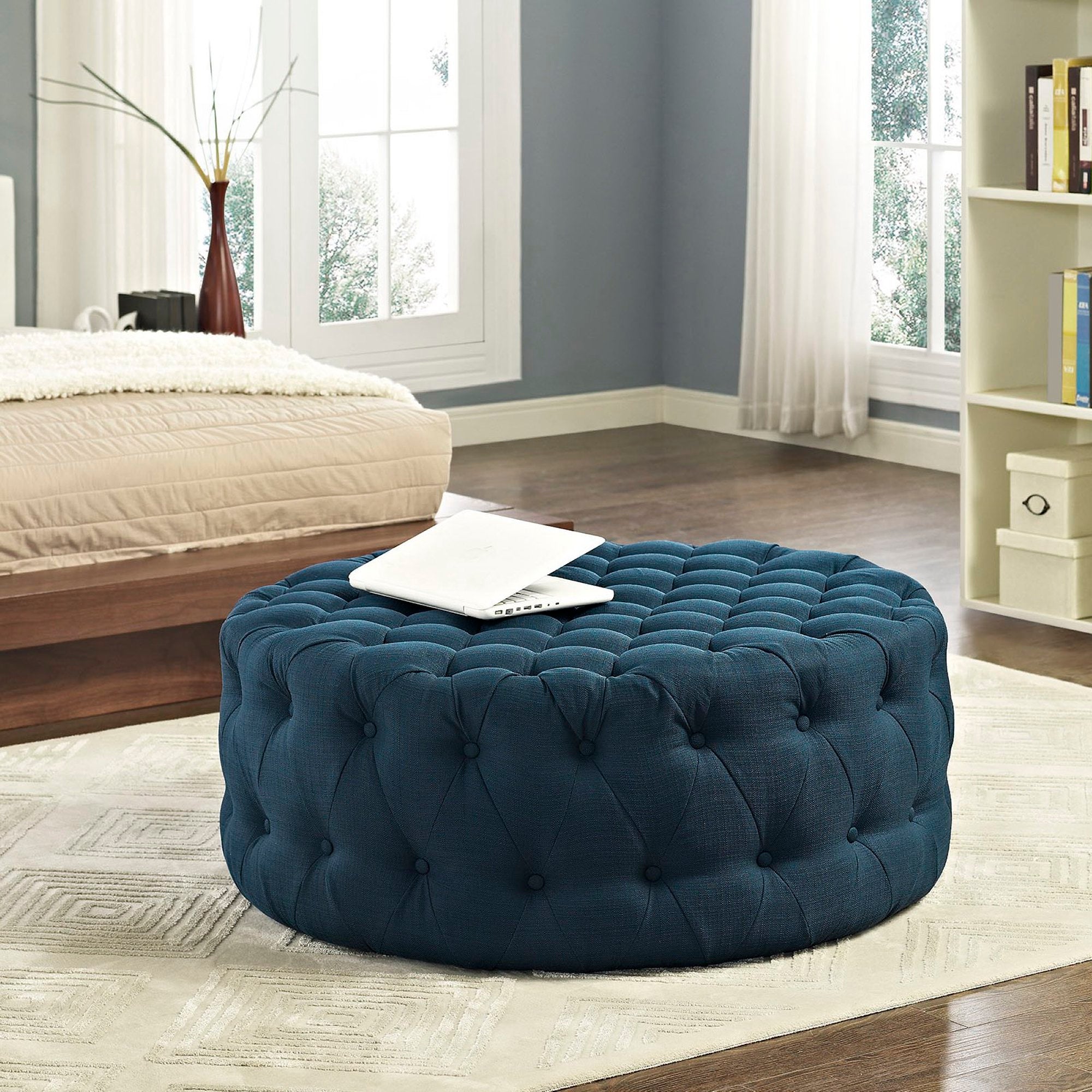 Modway Amour Upholstered Fabric Ottoman
