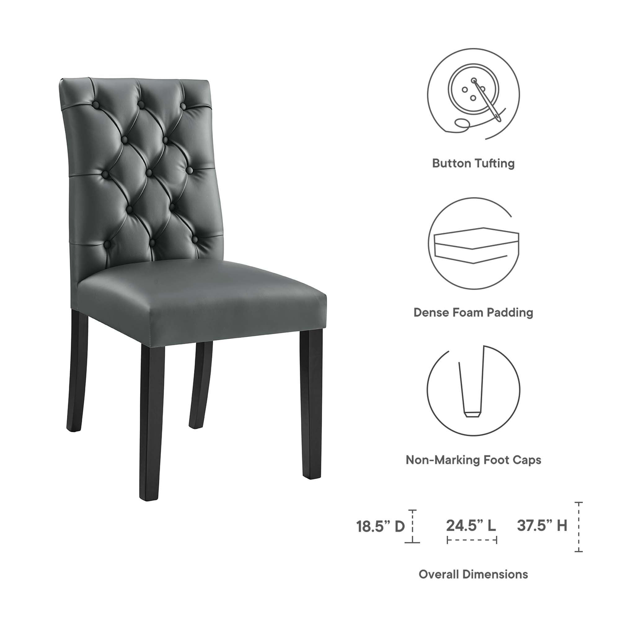 Modway Duchess Button Tufted Vegan Leather Dining Chair
