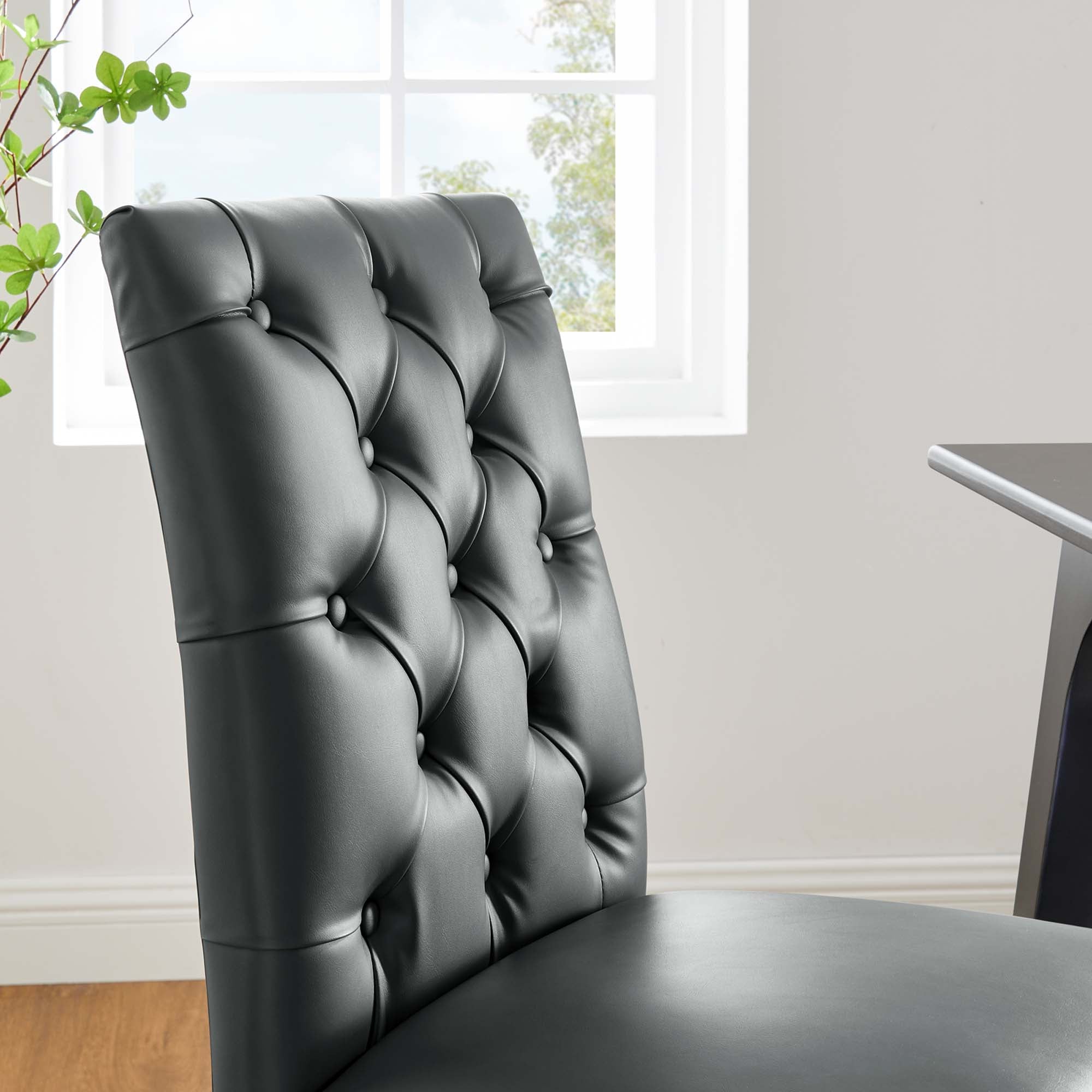 Modway Duchess Button Tufted Vegan Leather Dining Chair