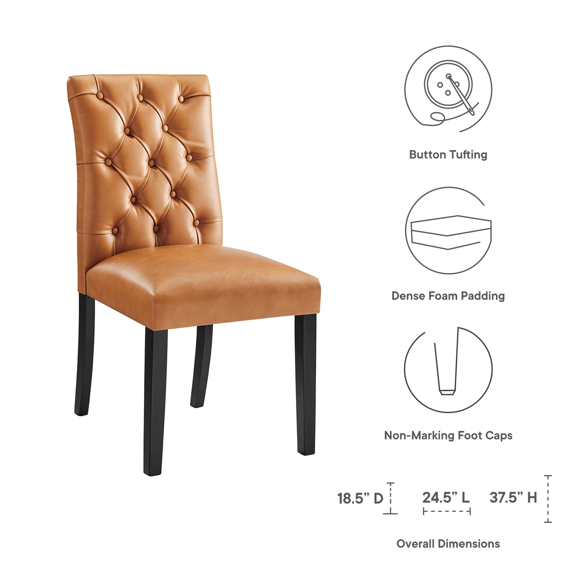 Modway Duchess Button Tufted Vegan Leather Dining Chair