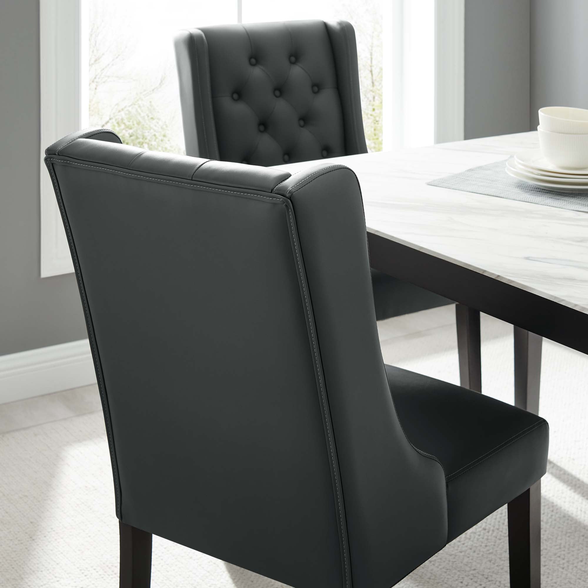 Modway Baronet Button Tufted Vegan Leather Dining Chair