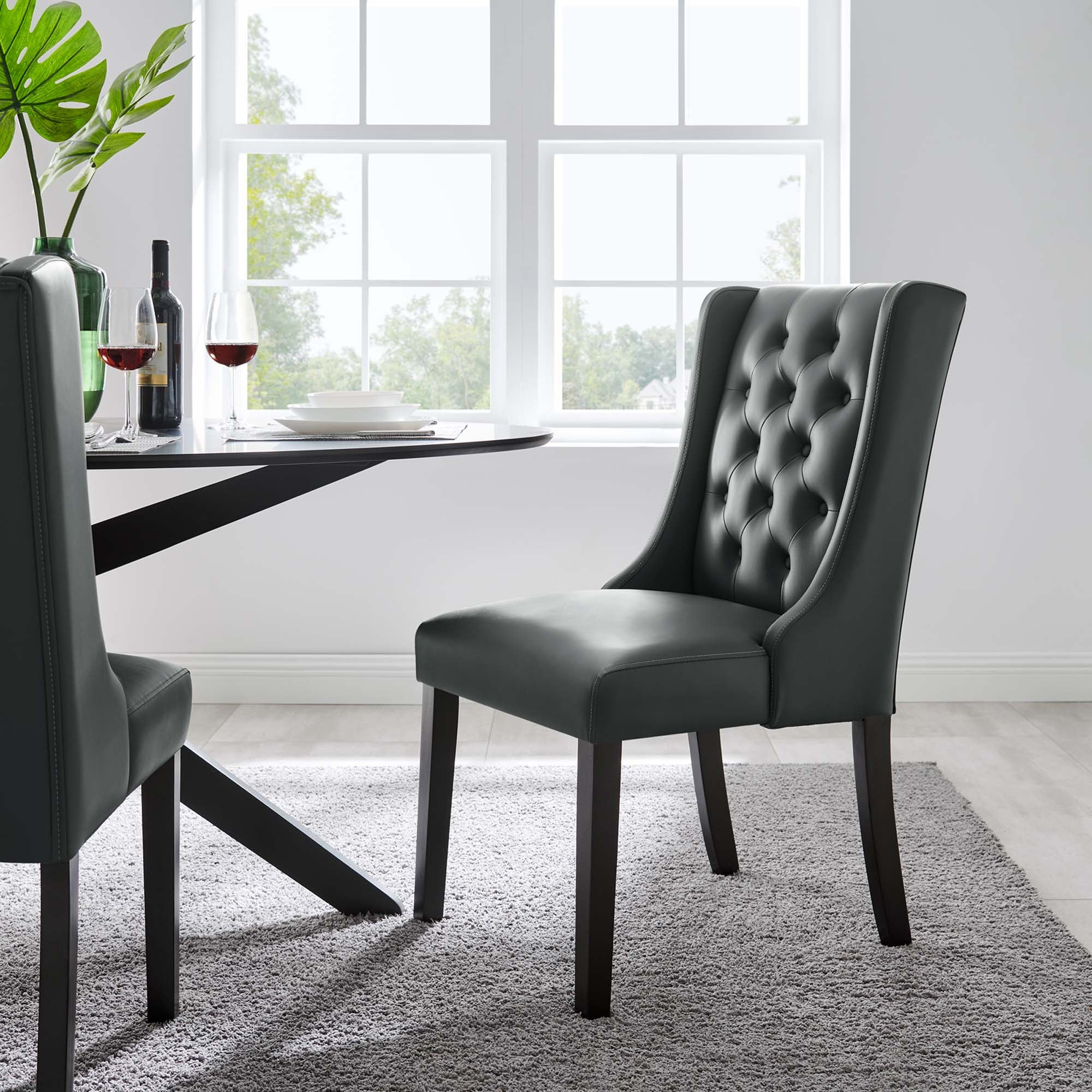 Modway Baronet Button Tufted Vegan Leather Dining Chair