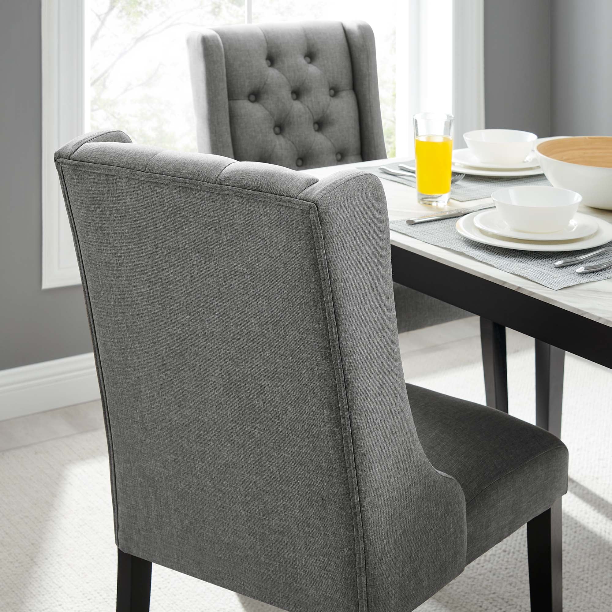 Modway Baronet Button Tufted Fabric Dining Chair
