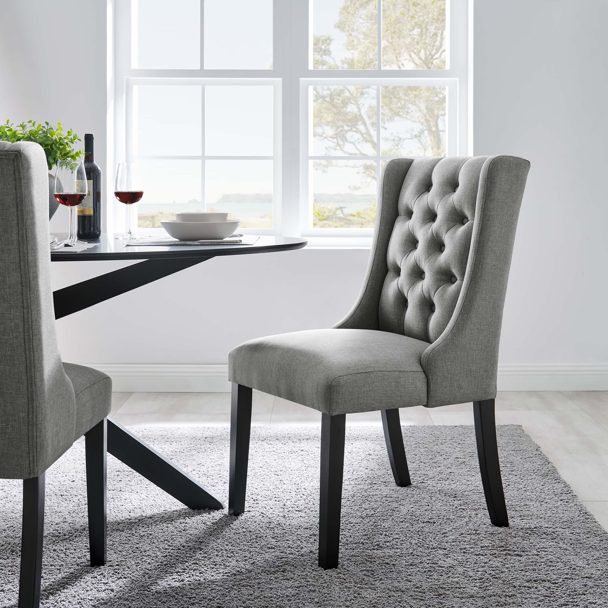 Modway Baronet Button Tufted Fabric Dining Chair