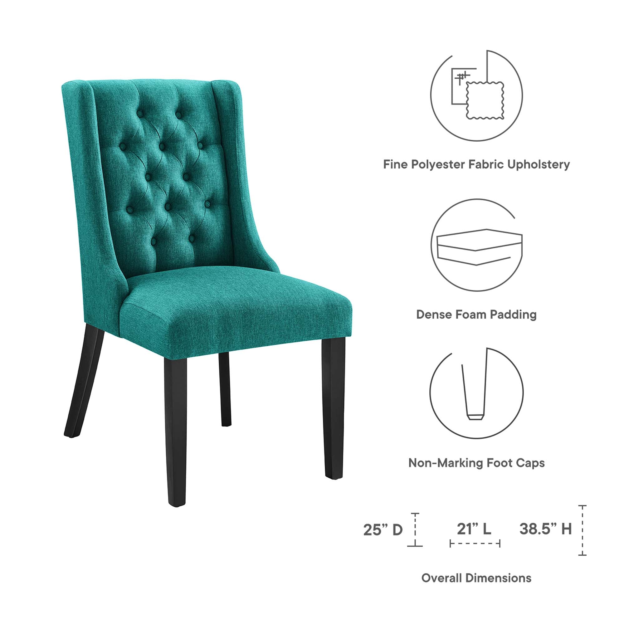 Modway Baronet Button Tufted Fabric Dining Chair