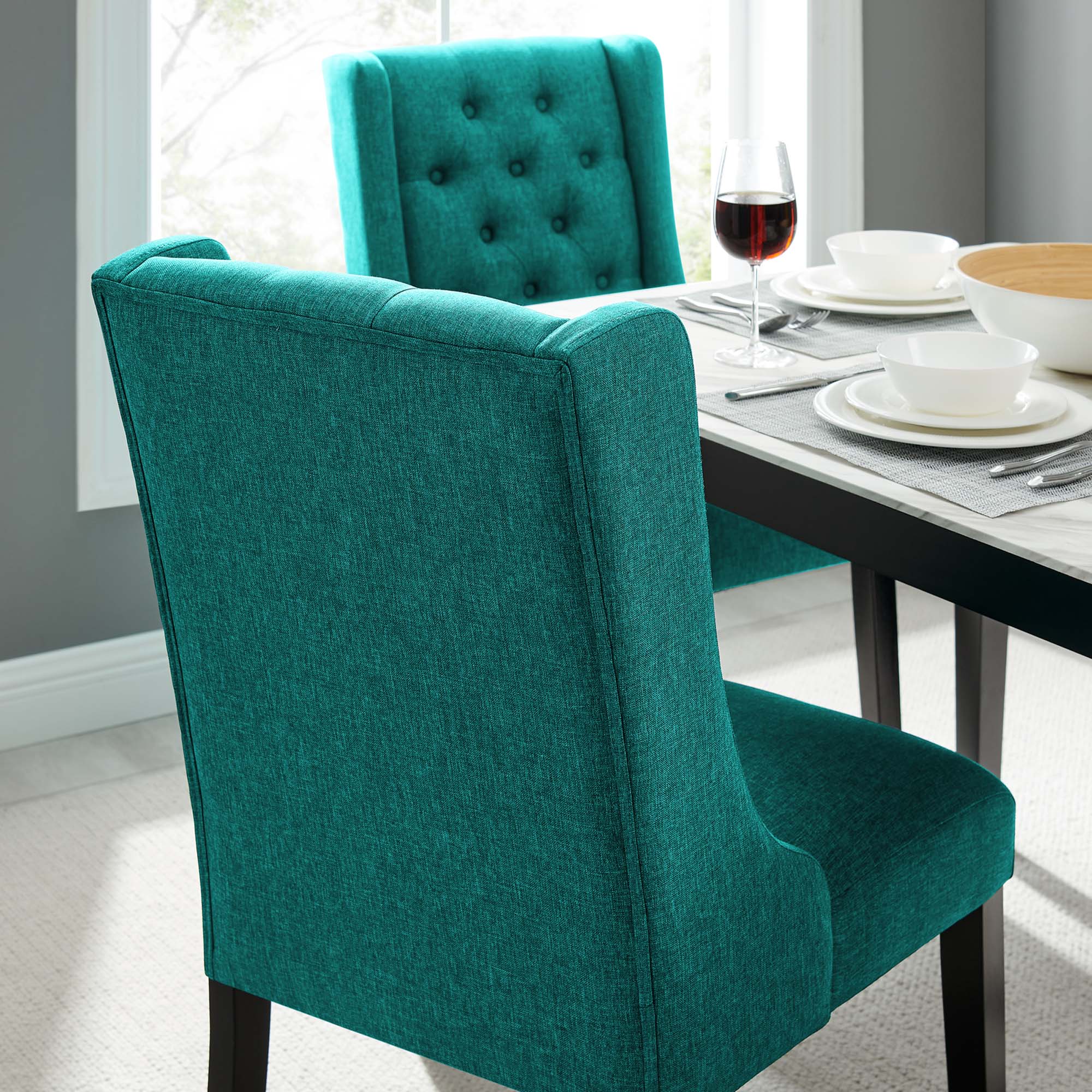 Modway Baronet Button Tufted Fabric Dining Chair
