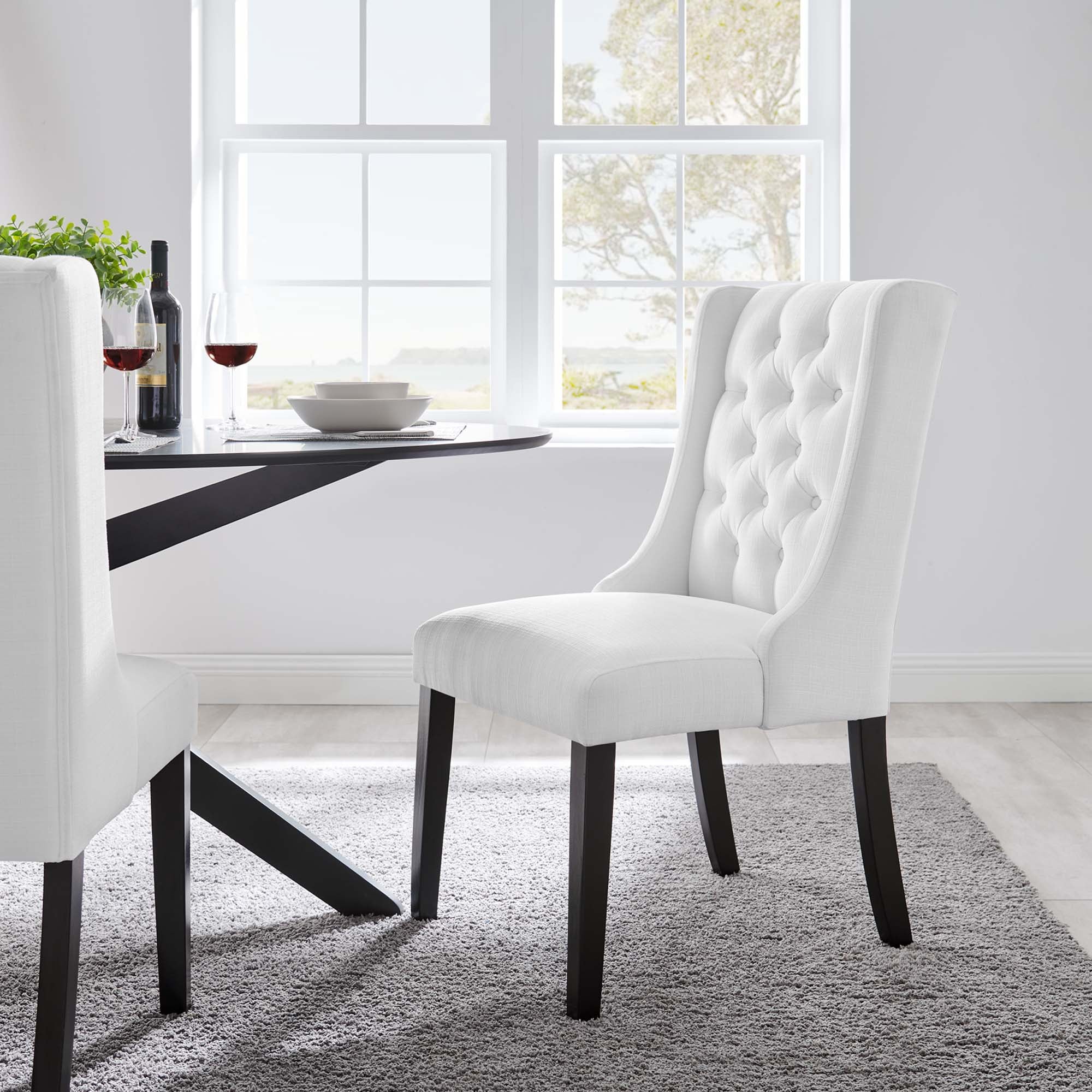 Modway Baronet Button Tufted Fabric Dining Chair