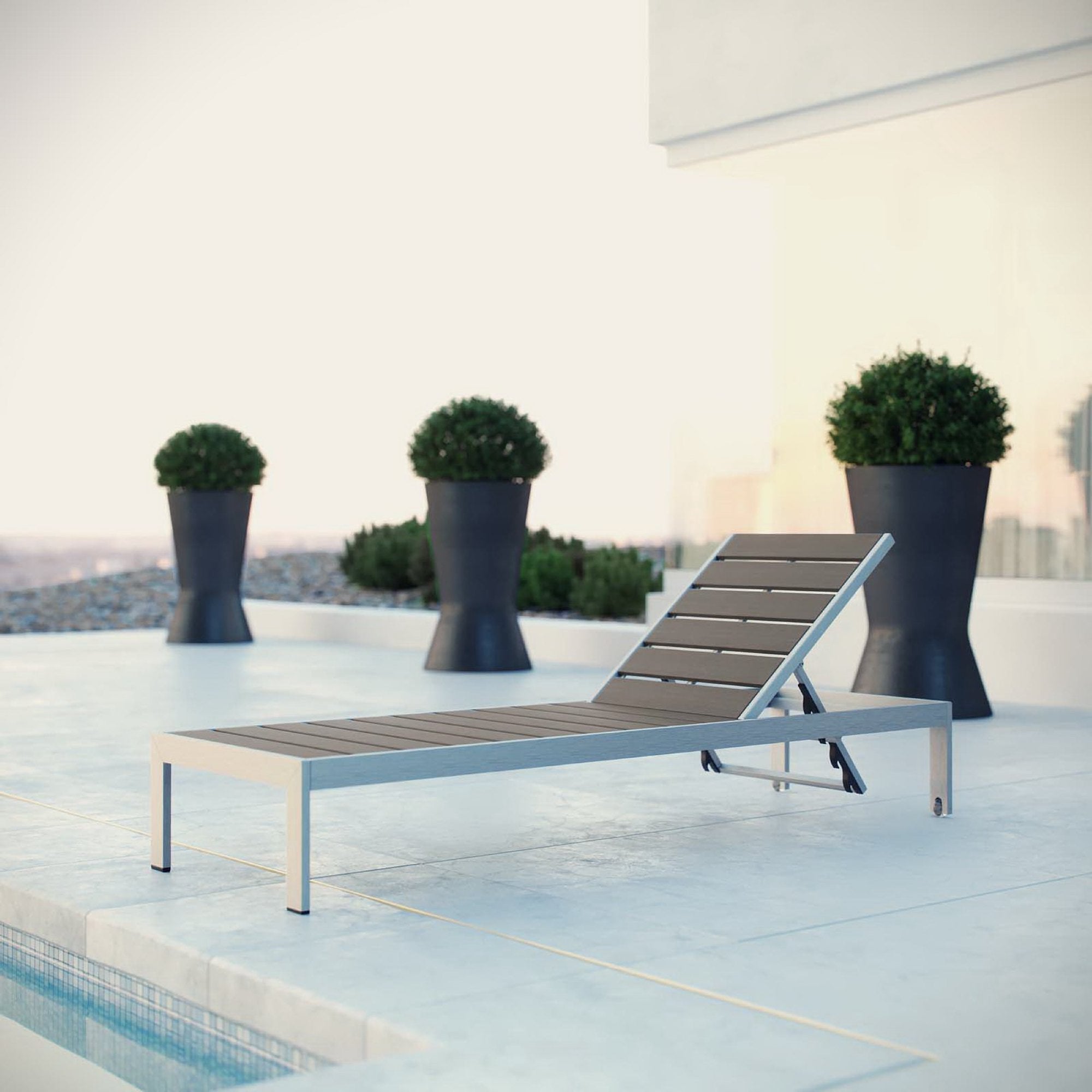 Modway Shore Outdoor Patio Aluminum Chaise