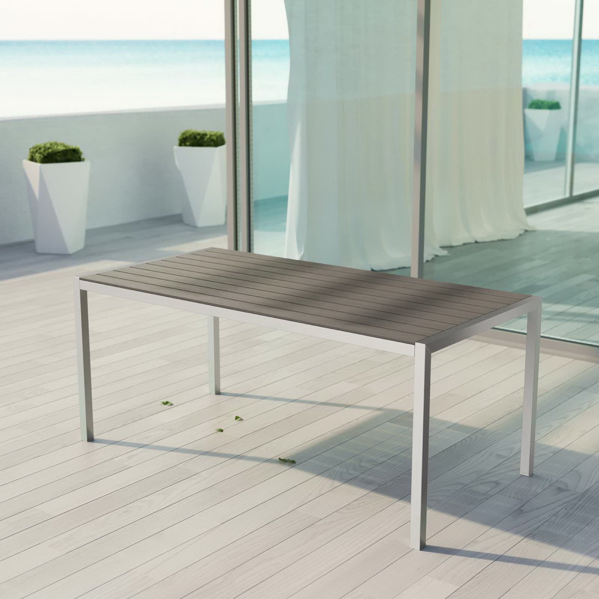 Modway Shore Outdoor Patio Aluminum Dining Table