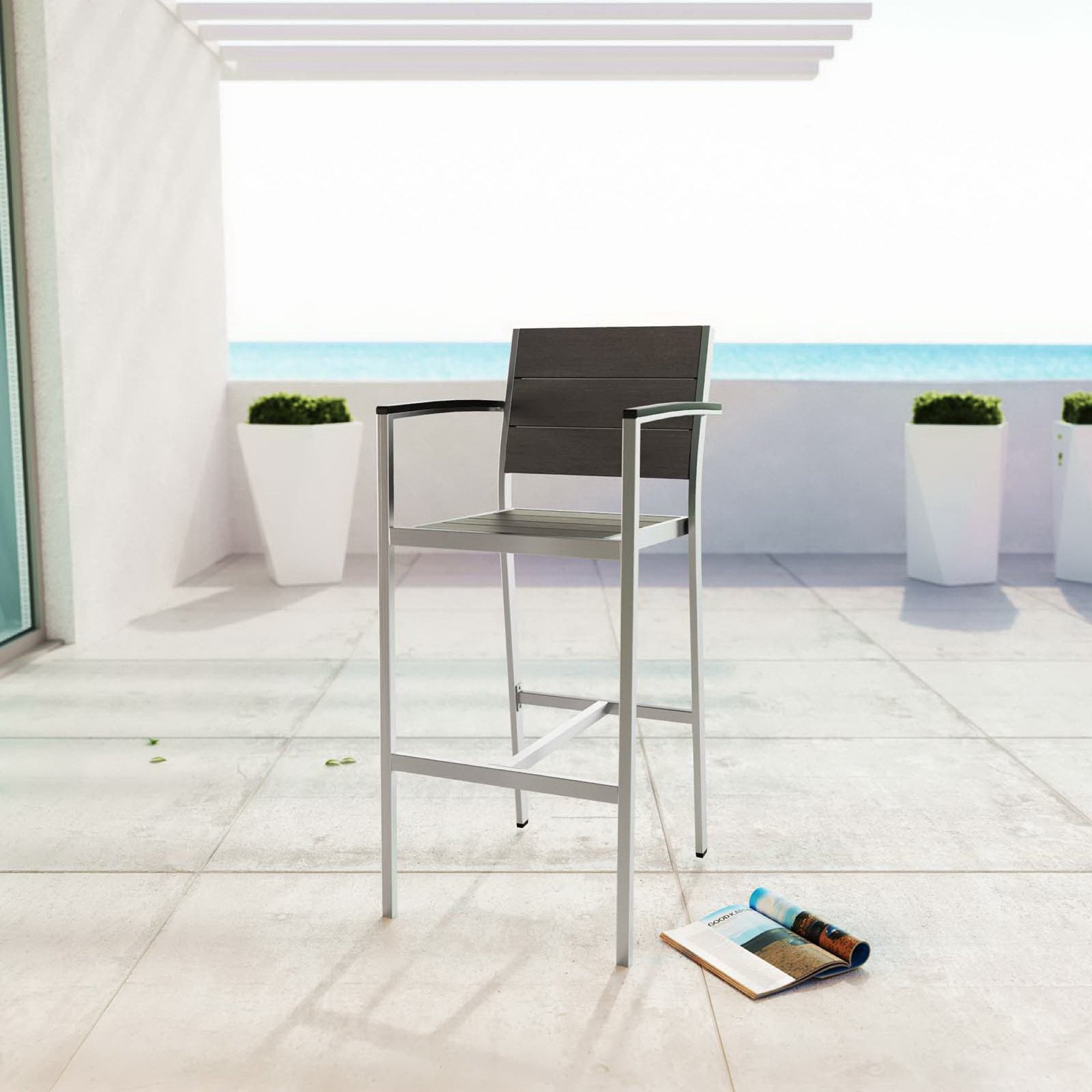 Modway Shore Outdoor Patio Aluminum Bar Stool