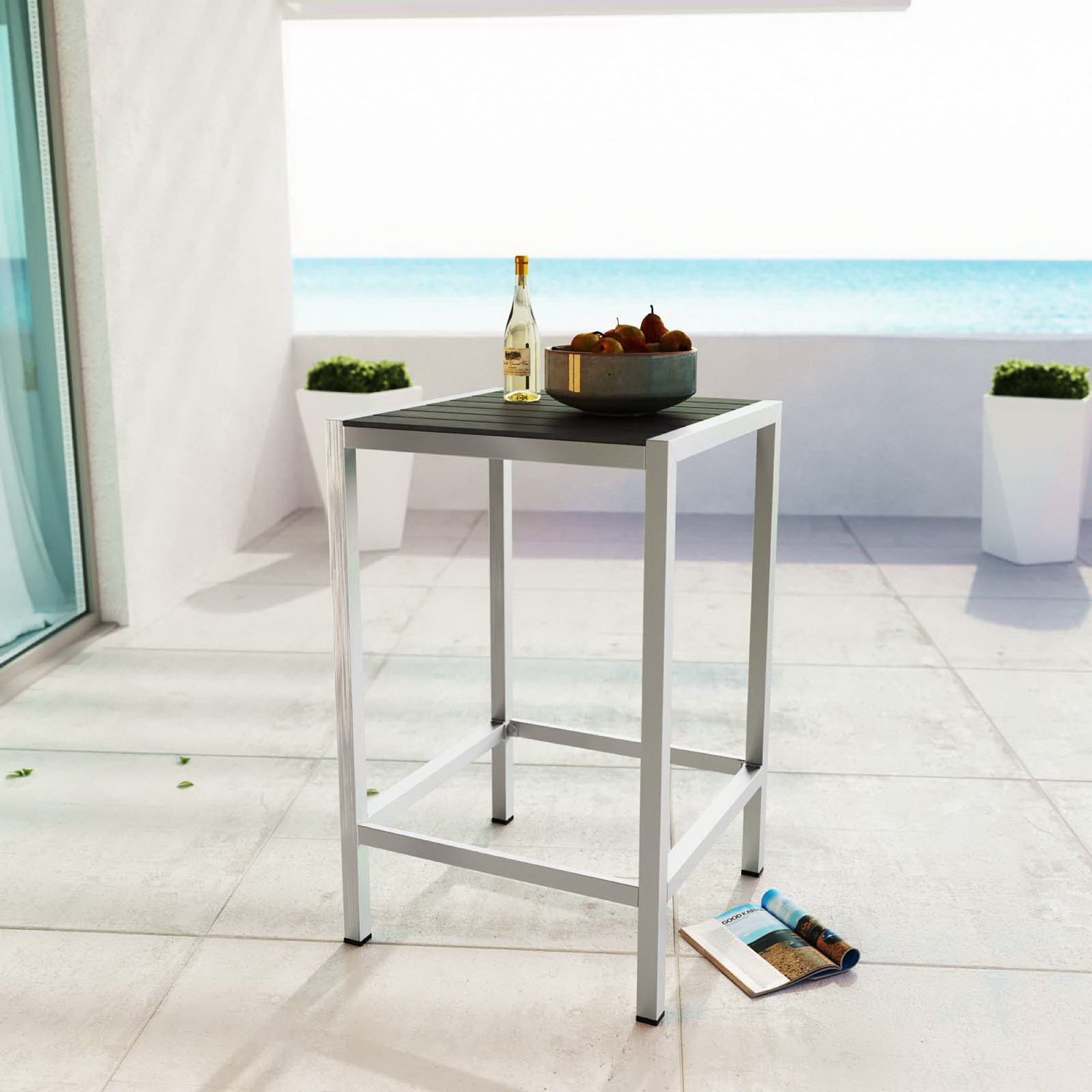 Modway Shore Outdoor Patio Aluminum Bar Table