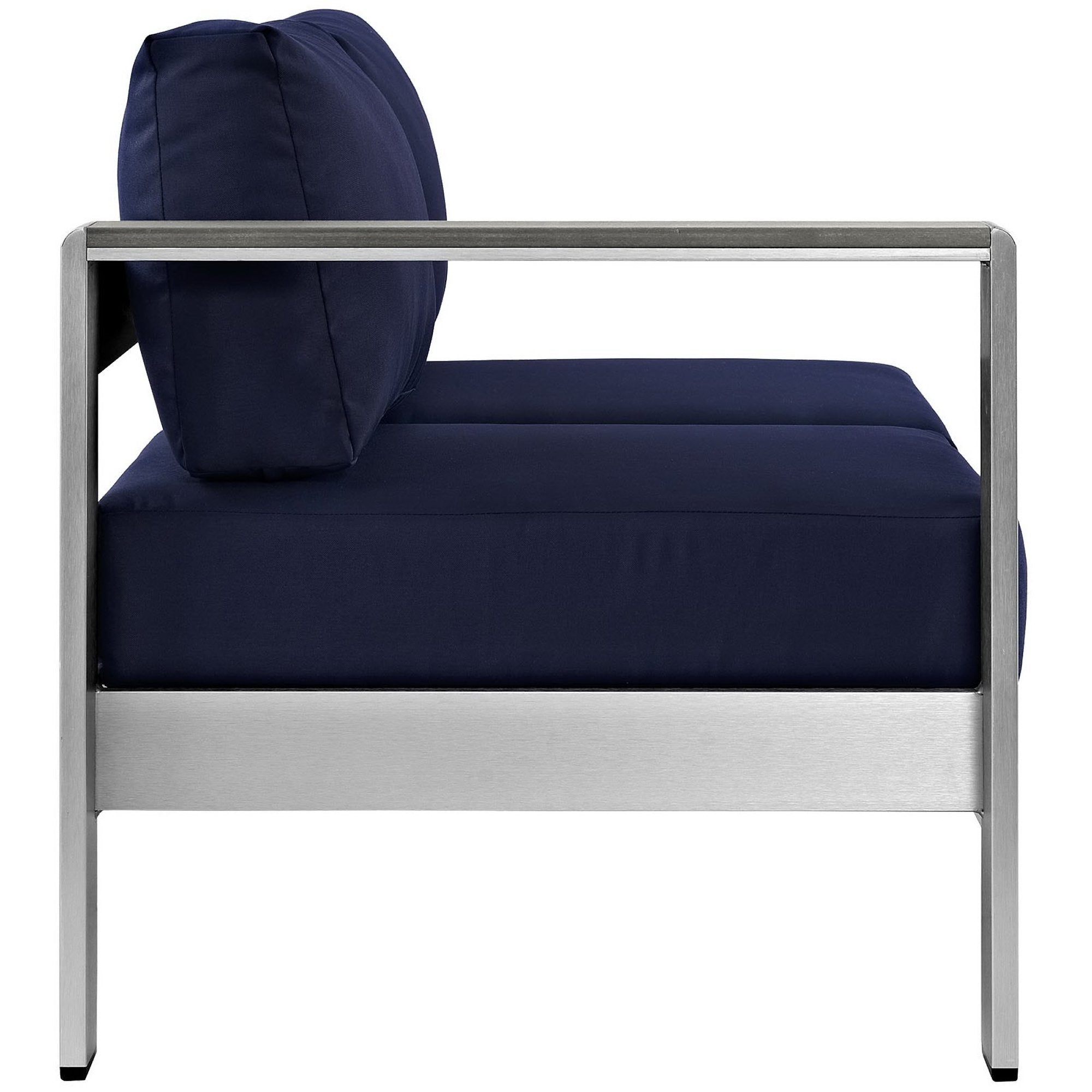 Modway Shore Left-Arm Corner Sectional Outdoor Patio Aluminum Loveseat