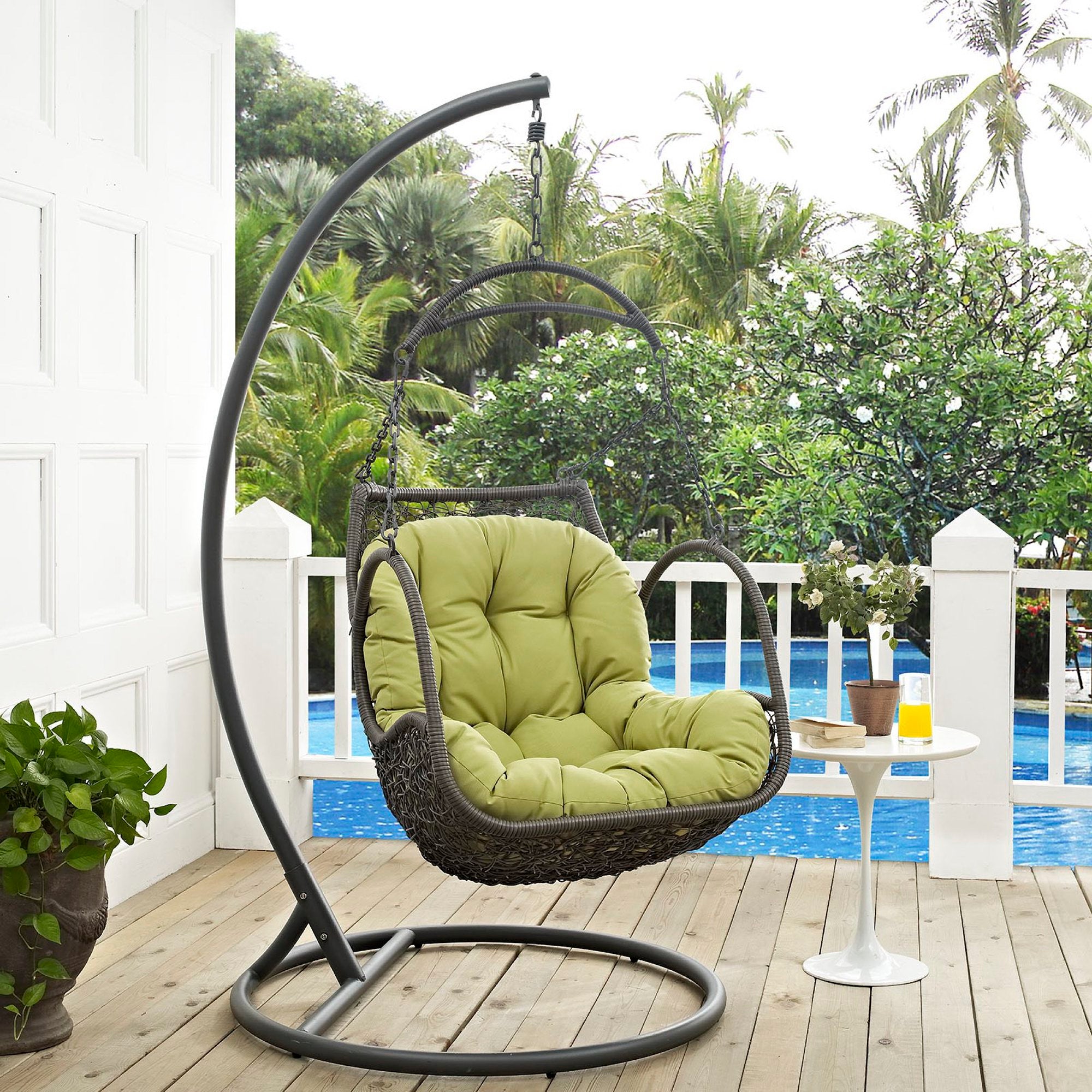 Modway Arbor Outdoor Patio Wood Swing Chair