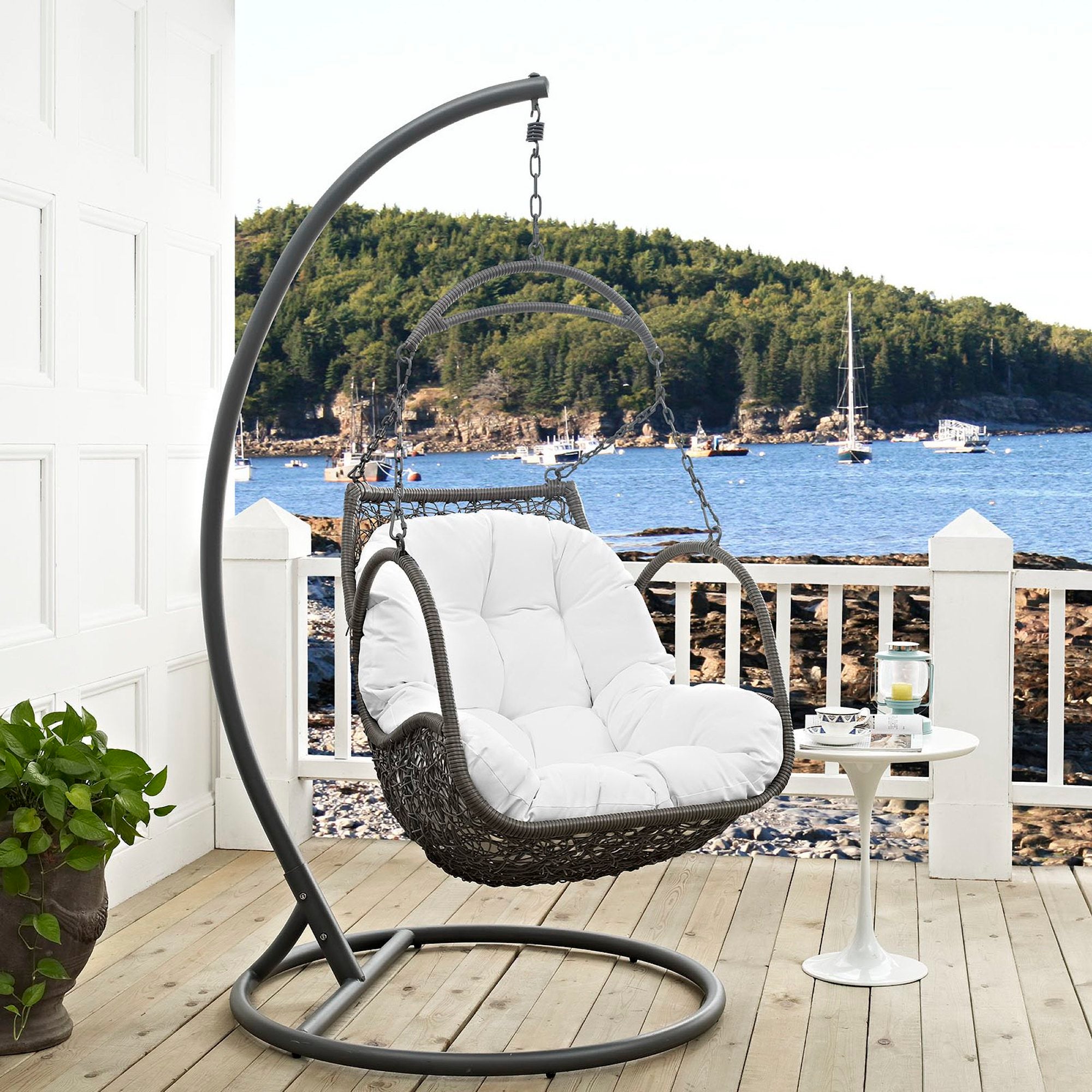 Modway Arbor Outdoor Patio Wood Swing Chair