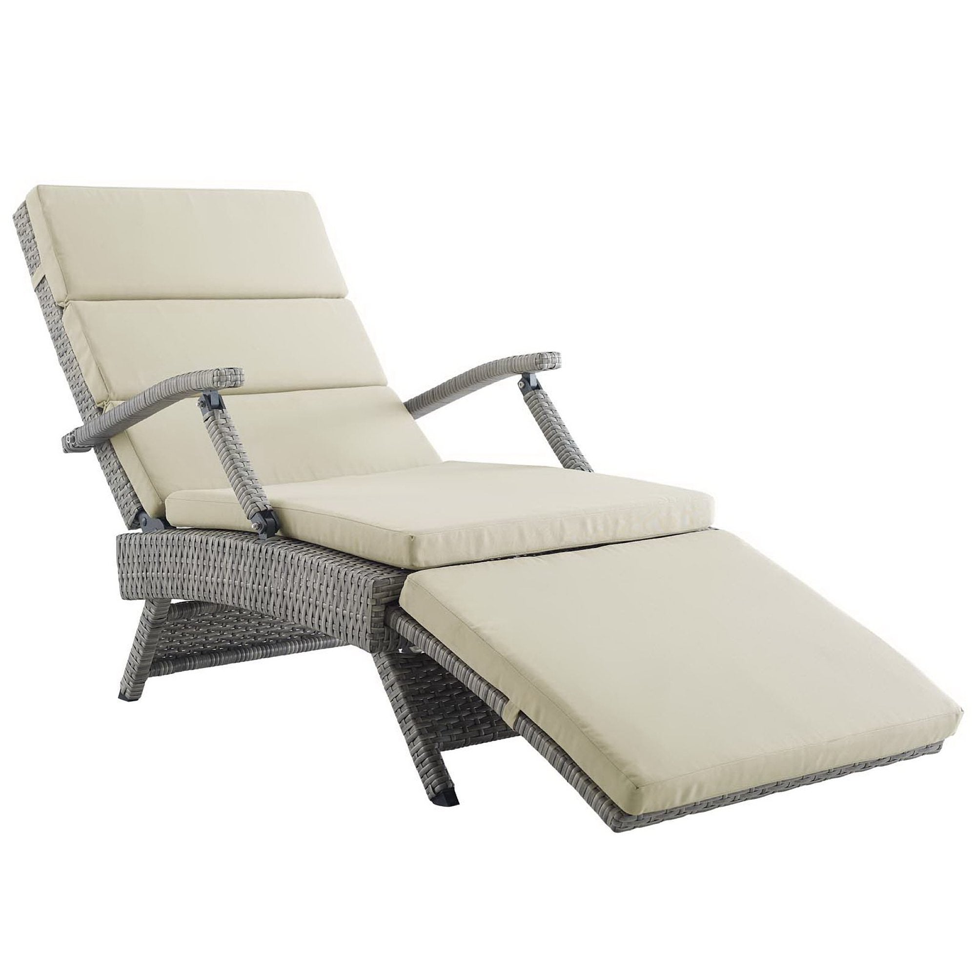 Modway Envisage Chaise Outdoor Patio Wicker Rattan Lounge Chair