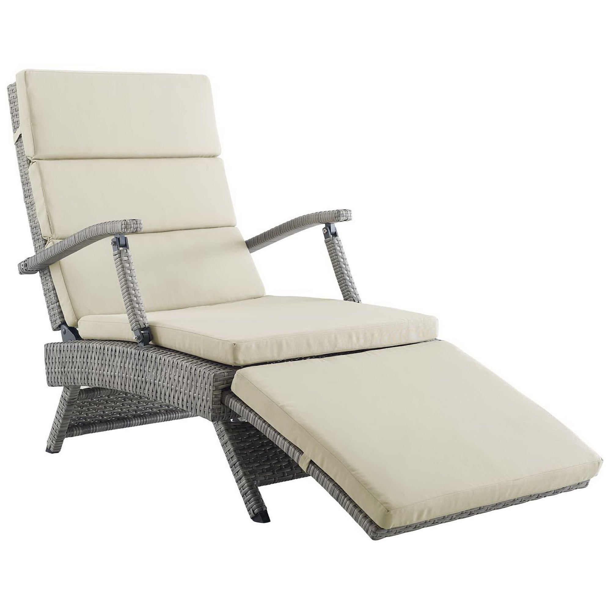 Modway Envisage Chaise Outdoor Patio Wicker Rattan Lounge Chair