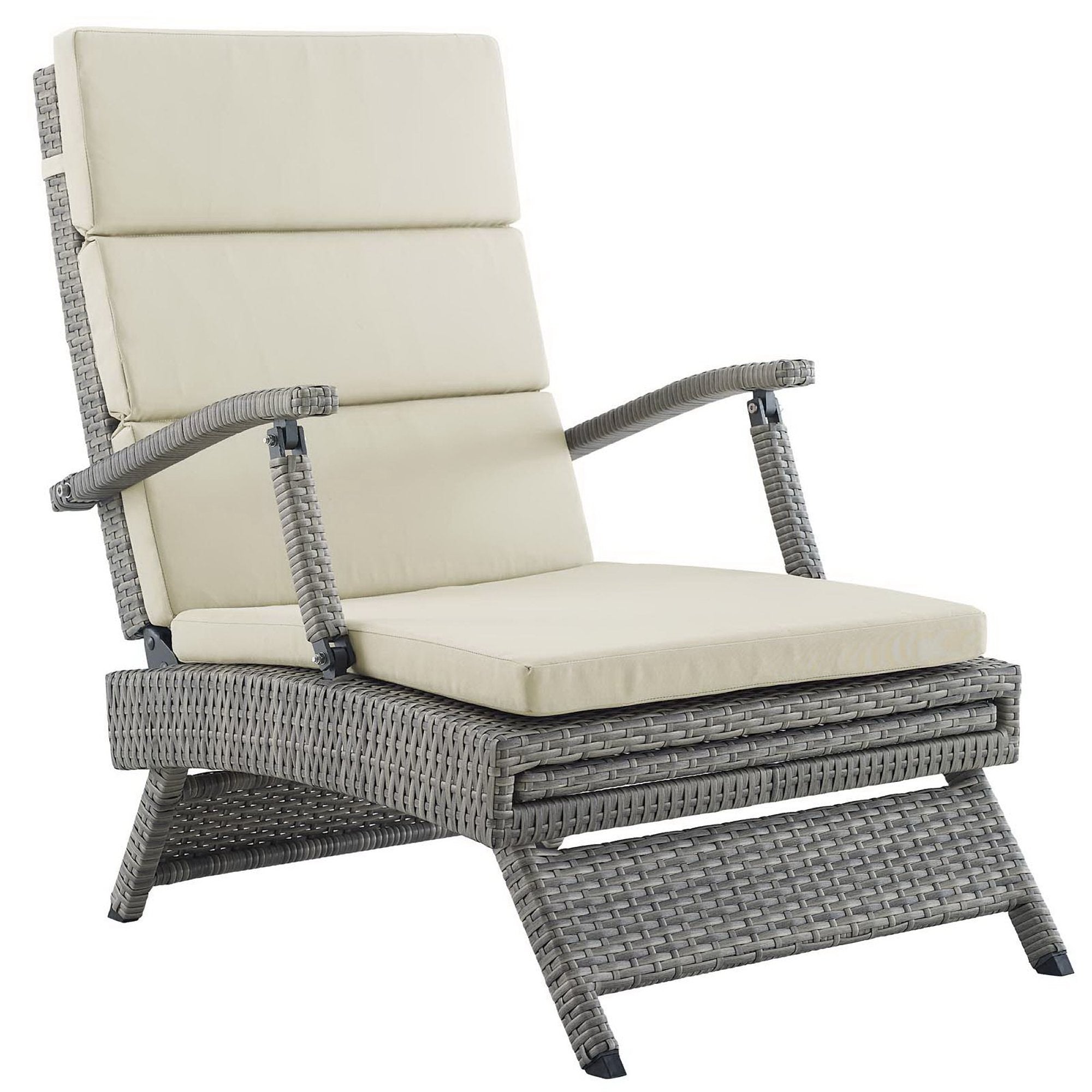Modway Envisage Chaise Outdoor Patio Wicker Rattan Lounge Chair