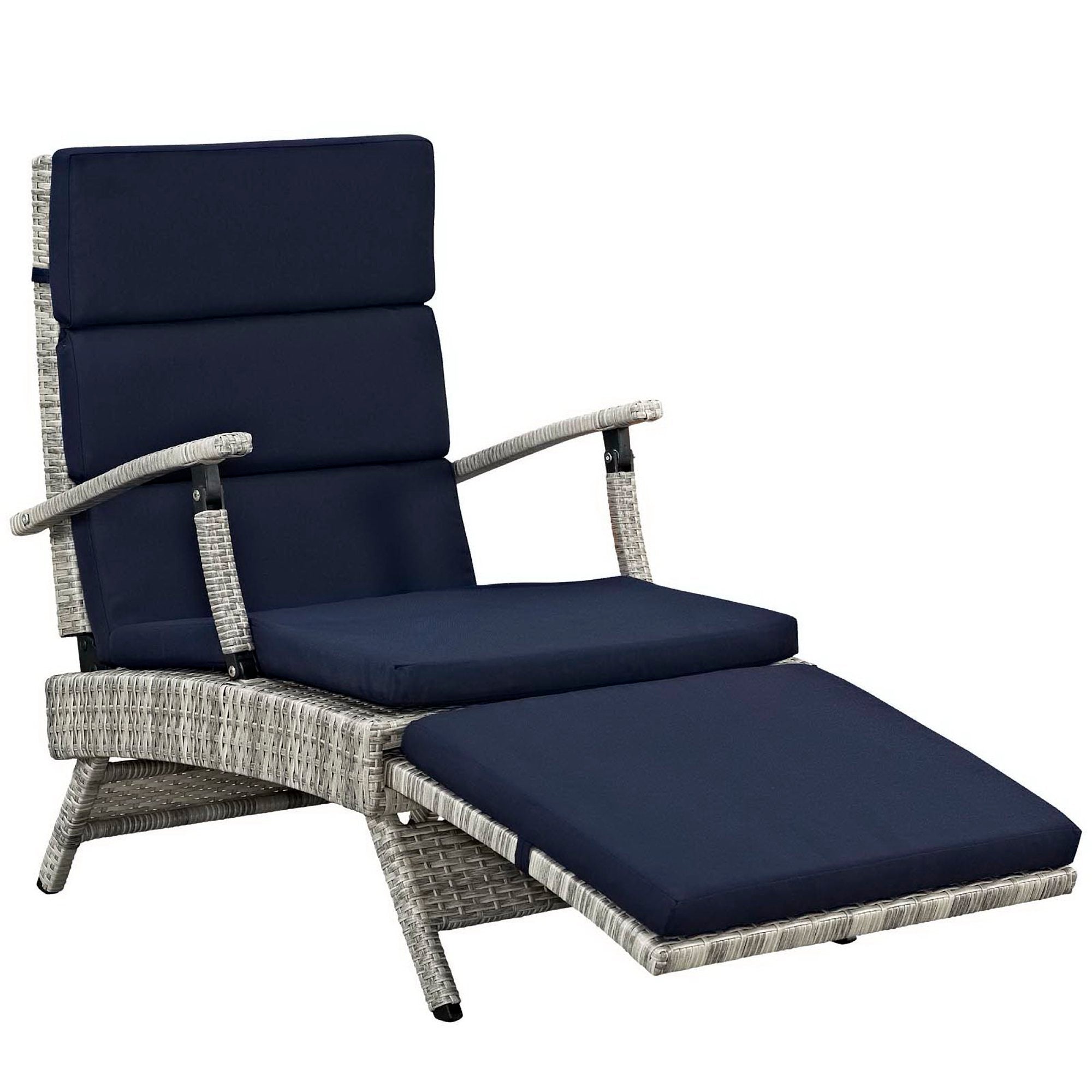 Modway Envisage Chaise Outdoor Patio Wicker Rattan Lounge Chair