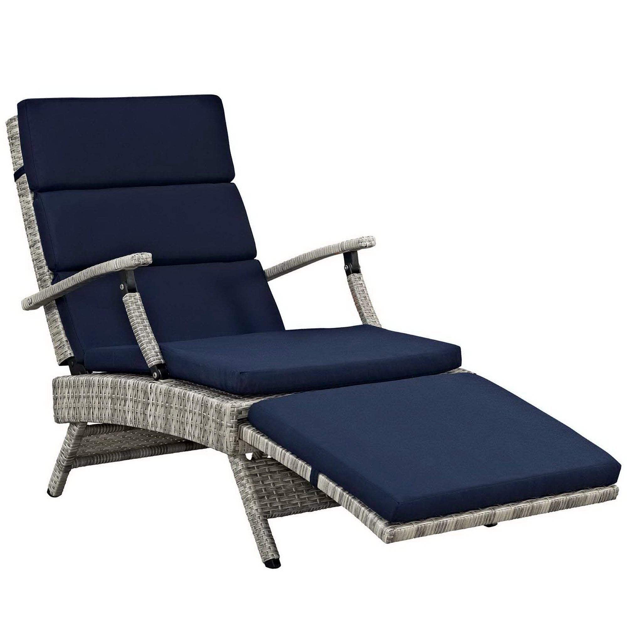 Modway Envisage Chaise Outdoor Patio Wicker Rattan Lounge Chair