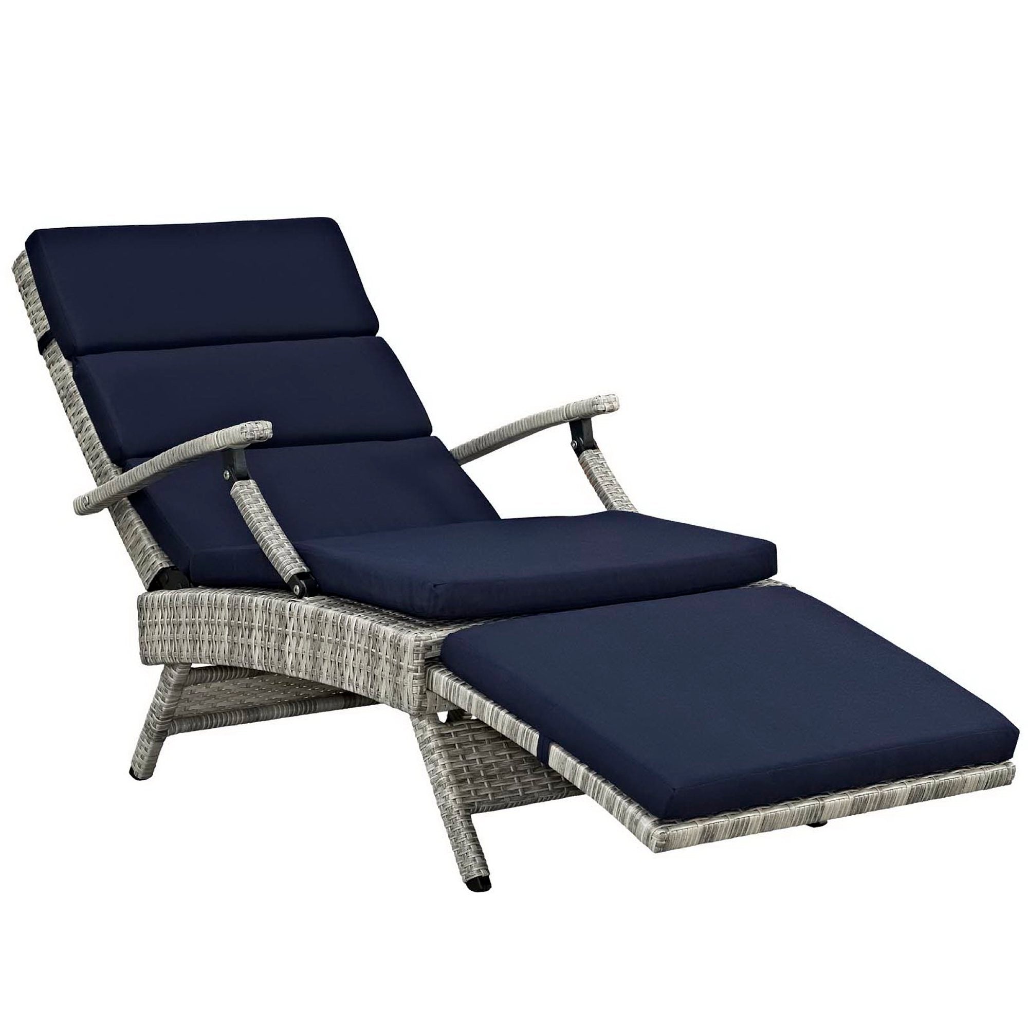 Modway Envisage Chaise Outdoor Patio Wicker Rattan Lounge Chair