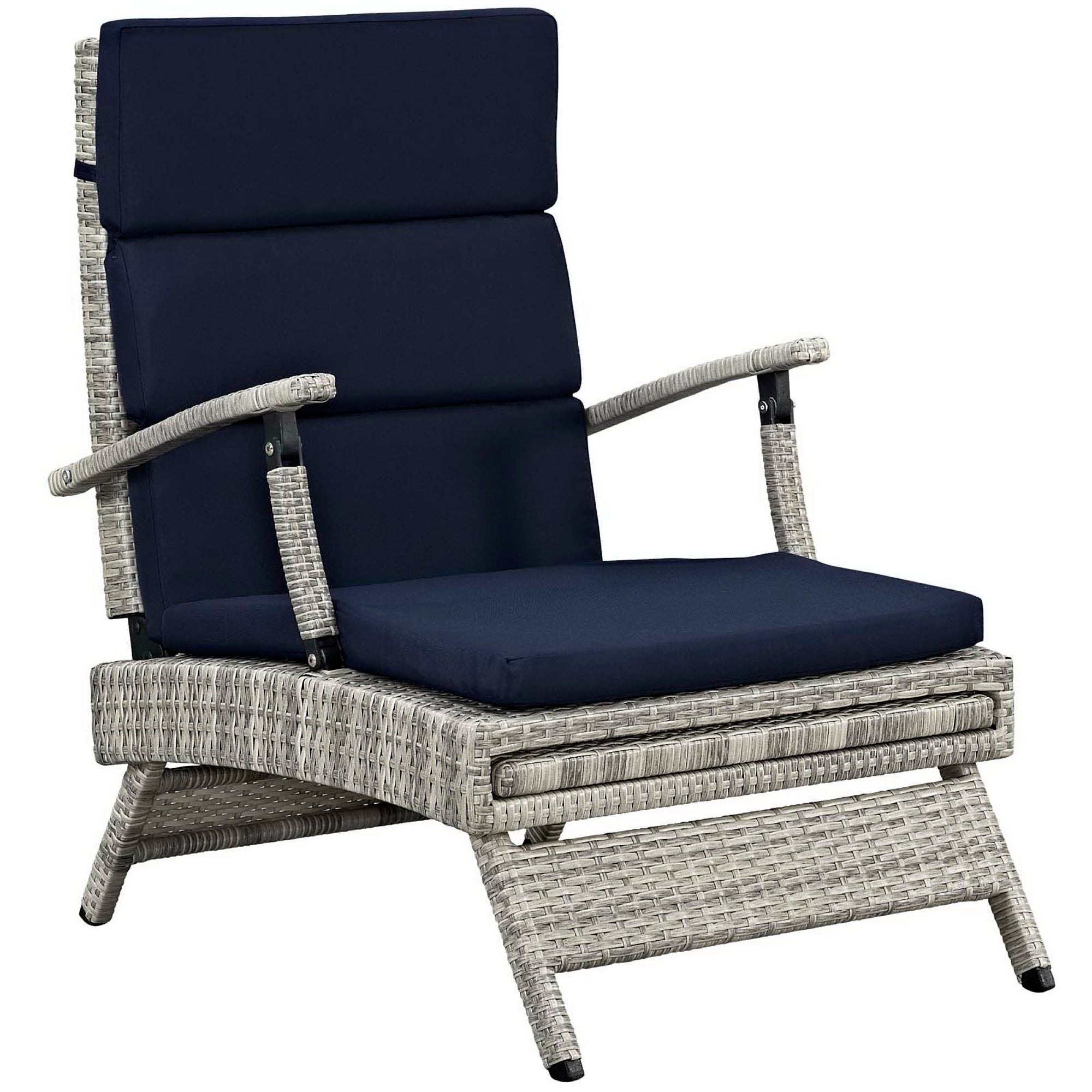 Modway Envisage Chaise Outdoor Patio Wicker Rattan Lounge Chair