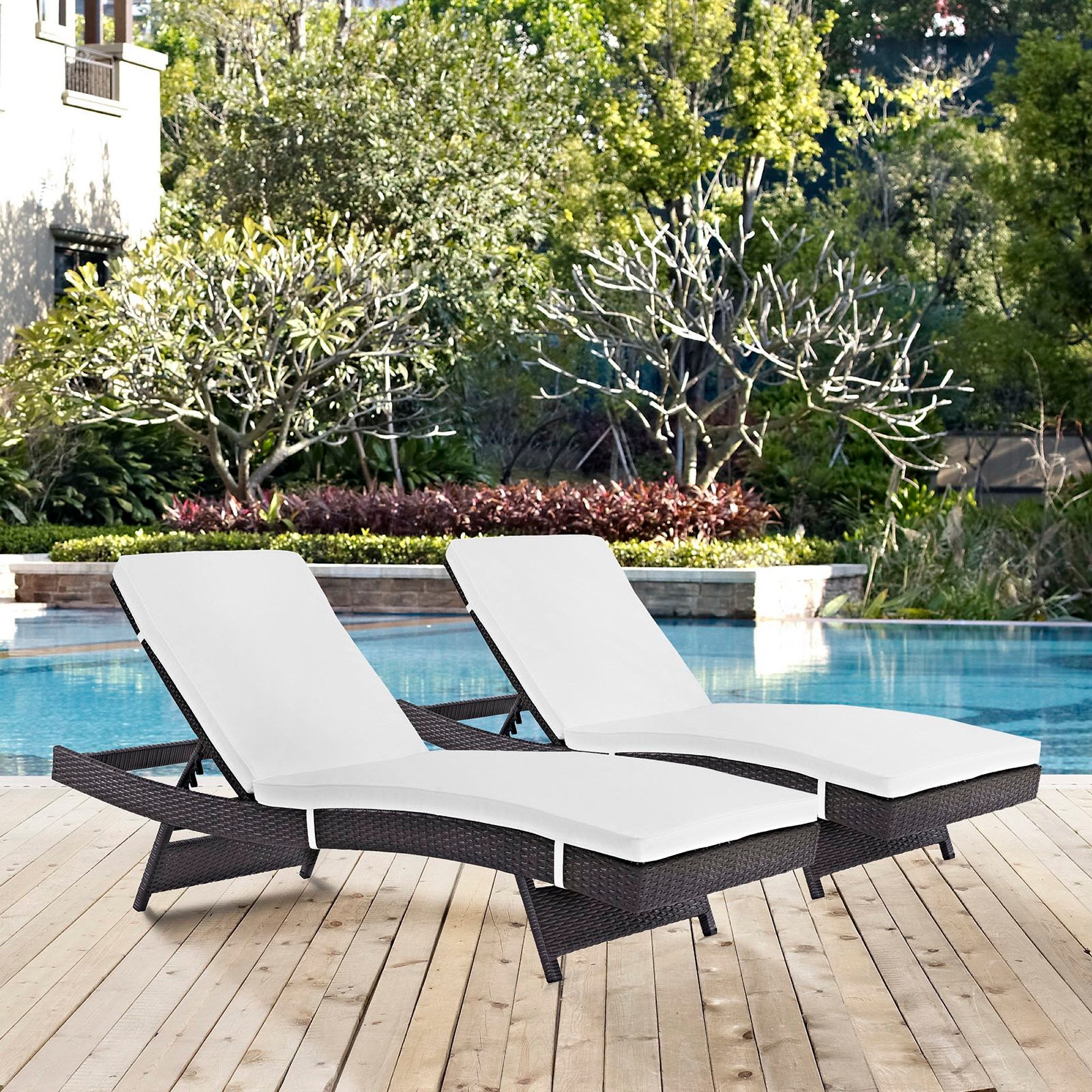 Modway Convene Outdoor Patio Chaise Set of 2