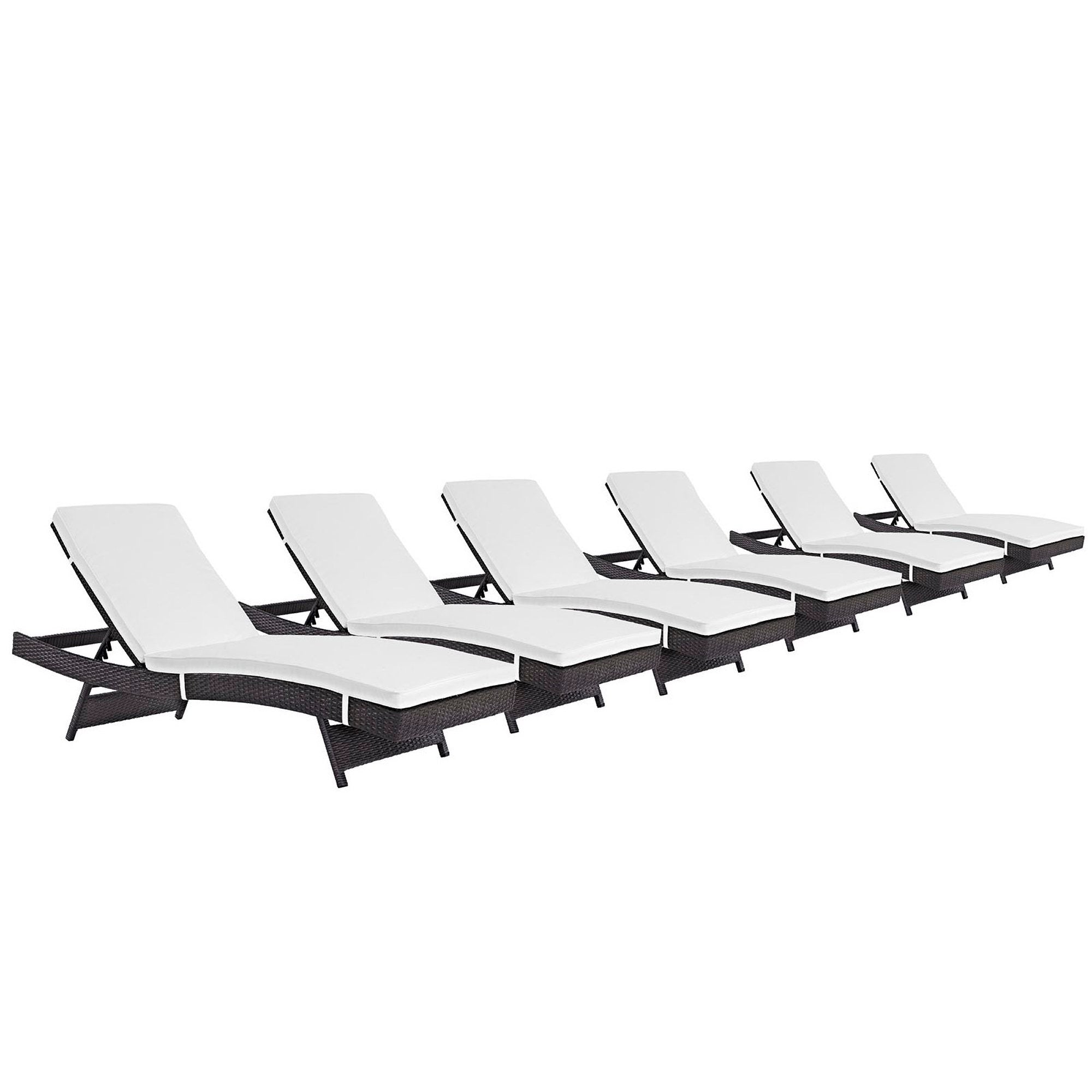 Modway Convene Outdoor Patio Chaise Set of 6