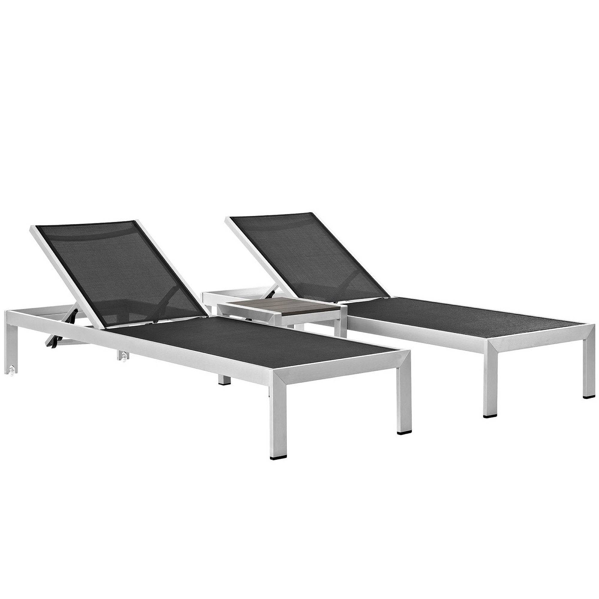 Modway Shore 3 Piece Outdoor Patio Aluminum Set