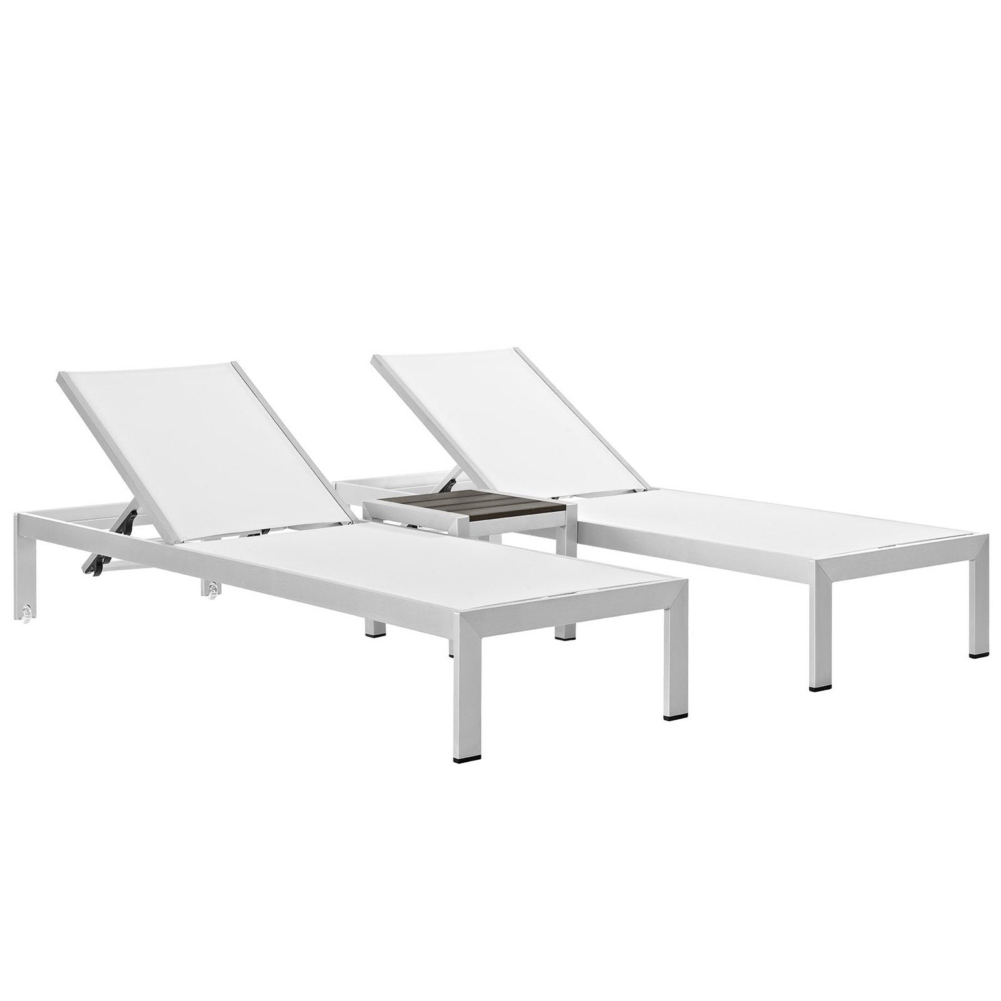 Modway Shore 3 Piece Outdoor Patio Aluminum Set