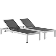Modway Shore Outdoor Patio Aluminum Chaise Set of 2