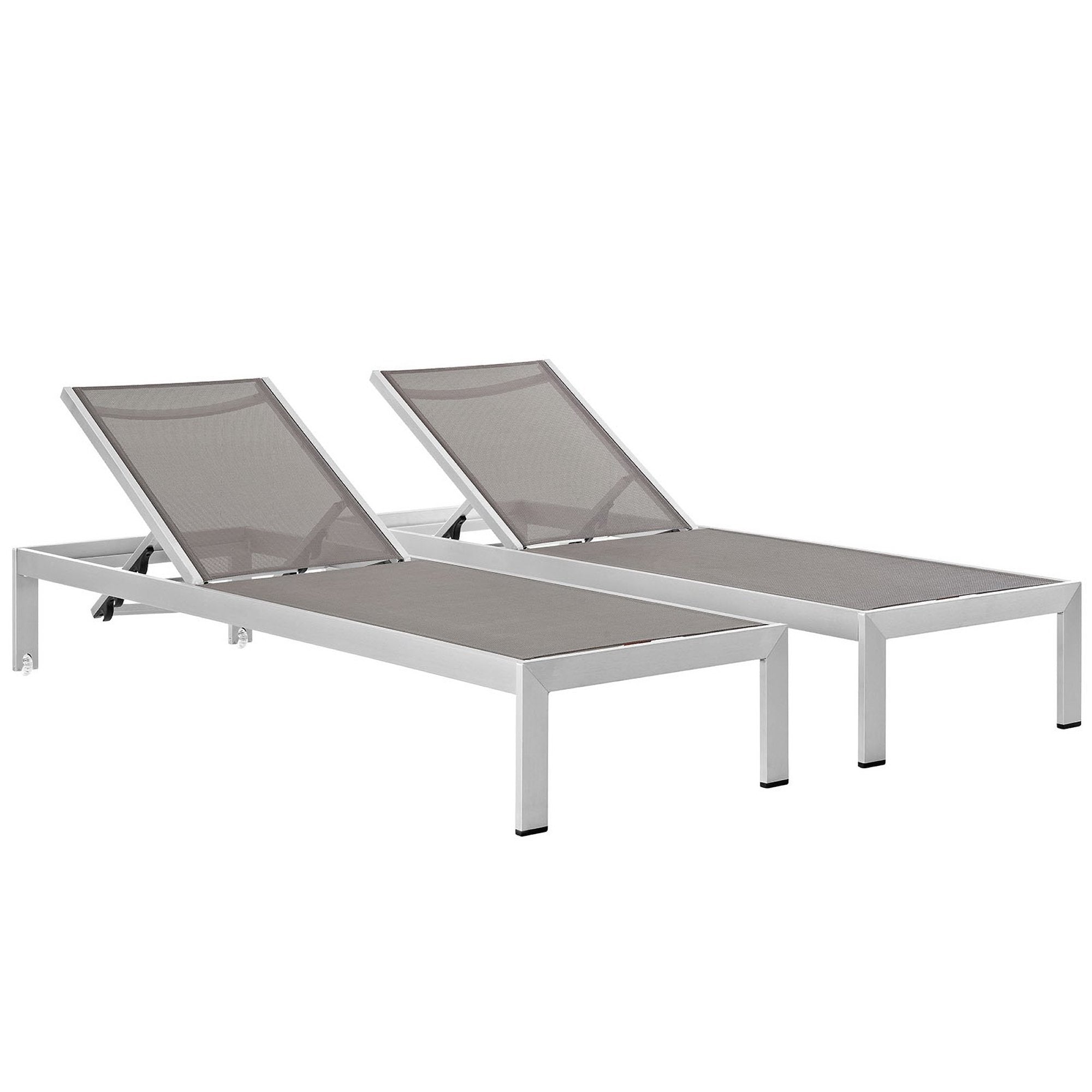 Modway Shore Outdoor Patio Aluminum Chaise Set of 2