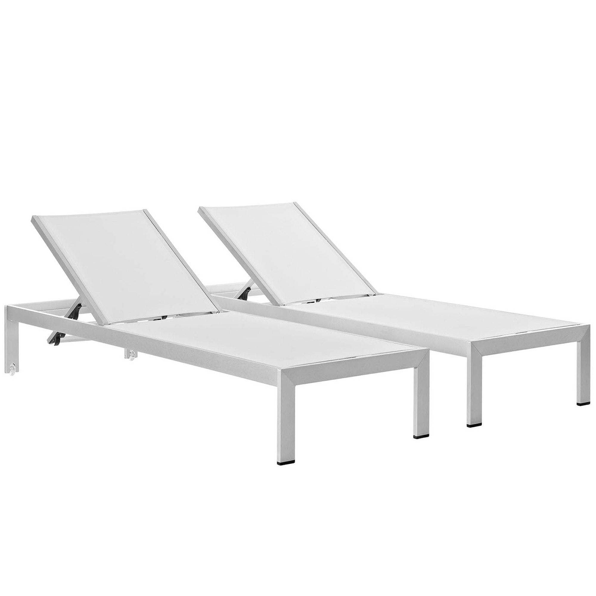 Modway Shore Outdoor Patio Aluminum Chaise Set of 2