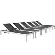 Modway Shore Outdoor Patio Aluminum Chaise Set of 6