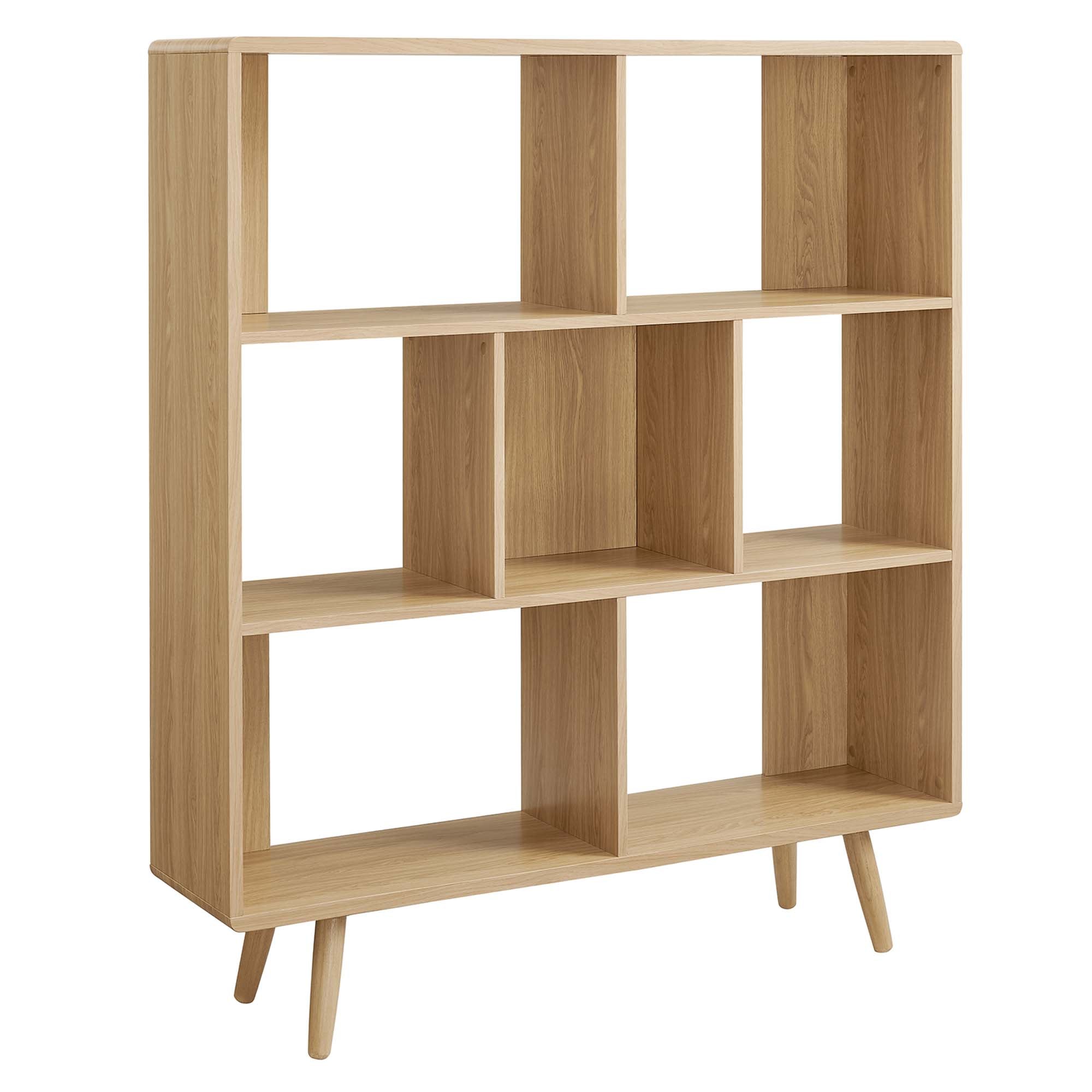 Modway Transmit 7-Shelf Wood Grain Bookcase