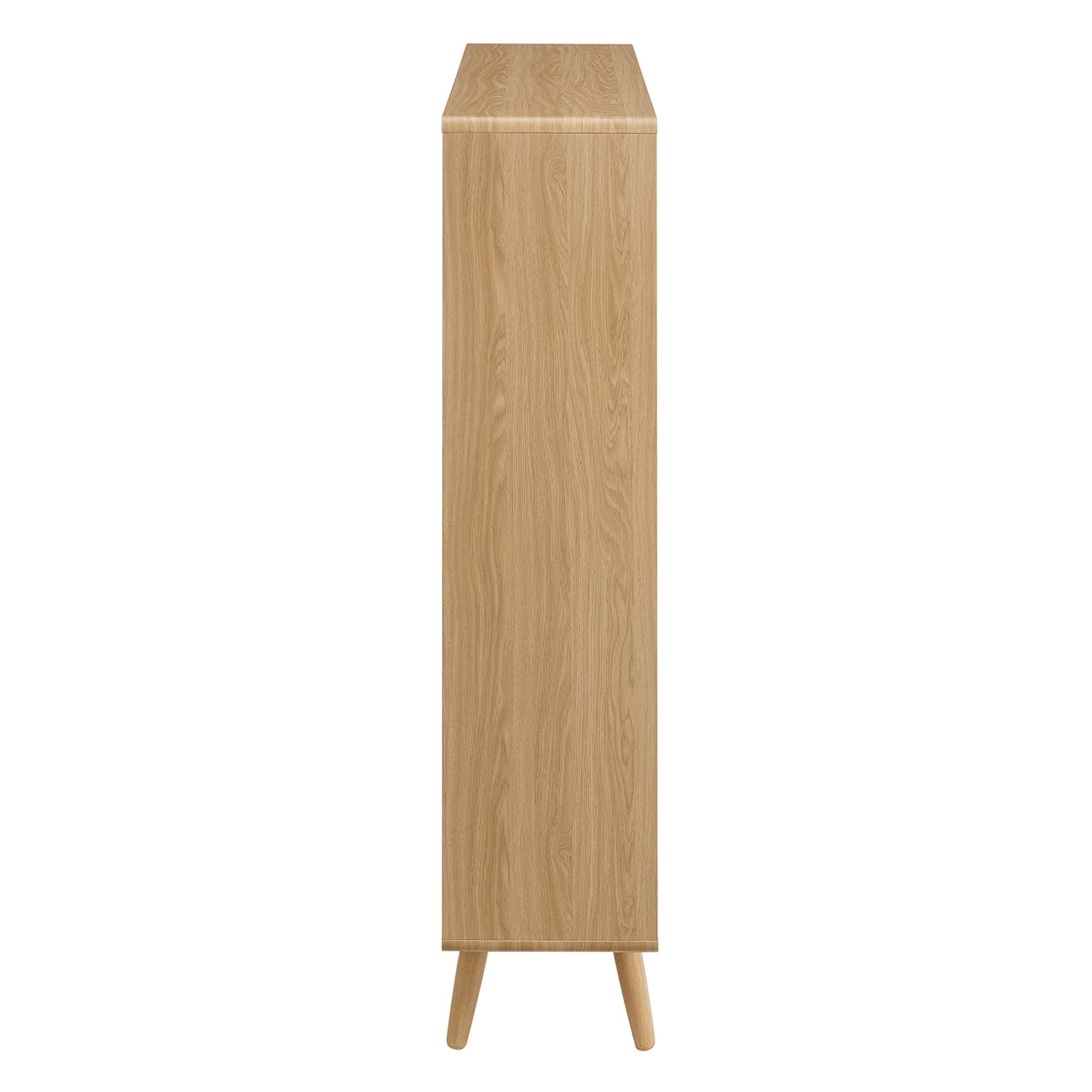 Modway Transmit 7-Shelf Wood Grain Bookcase