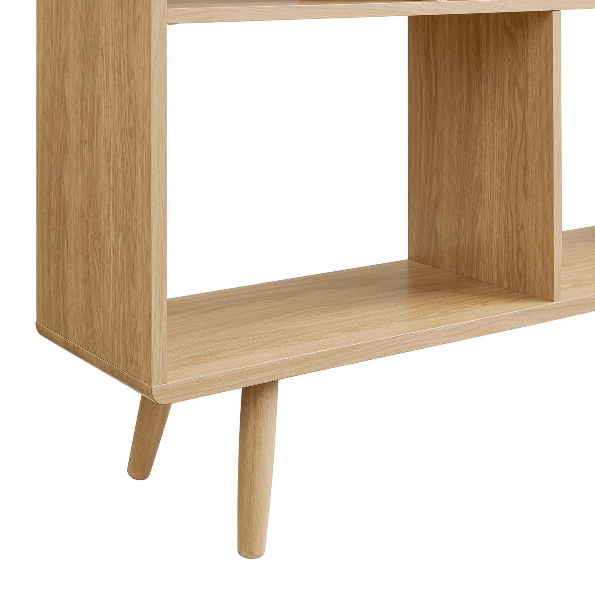 Modway Transmit 7-Shelf Wood Grain Bookcase
