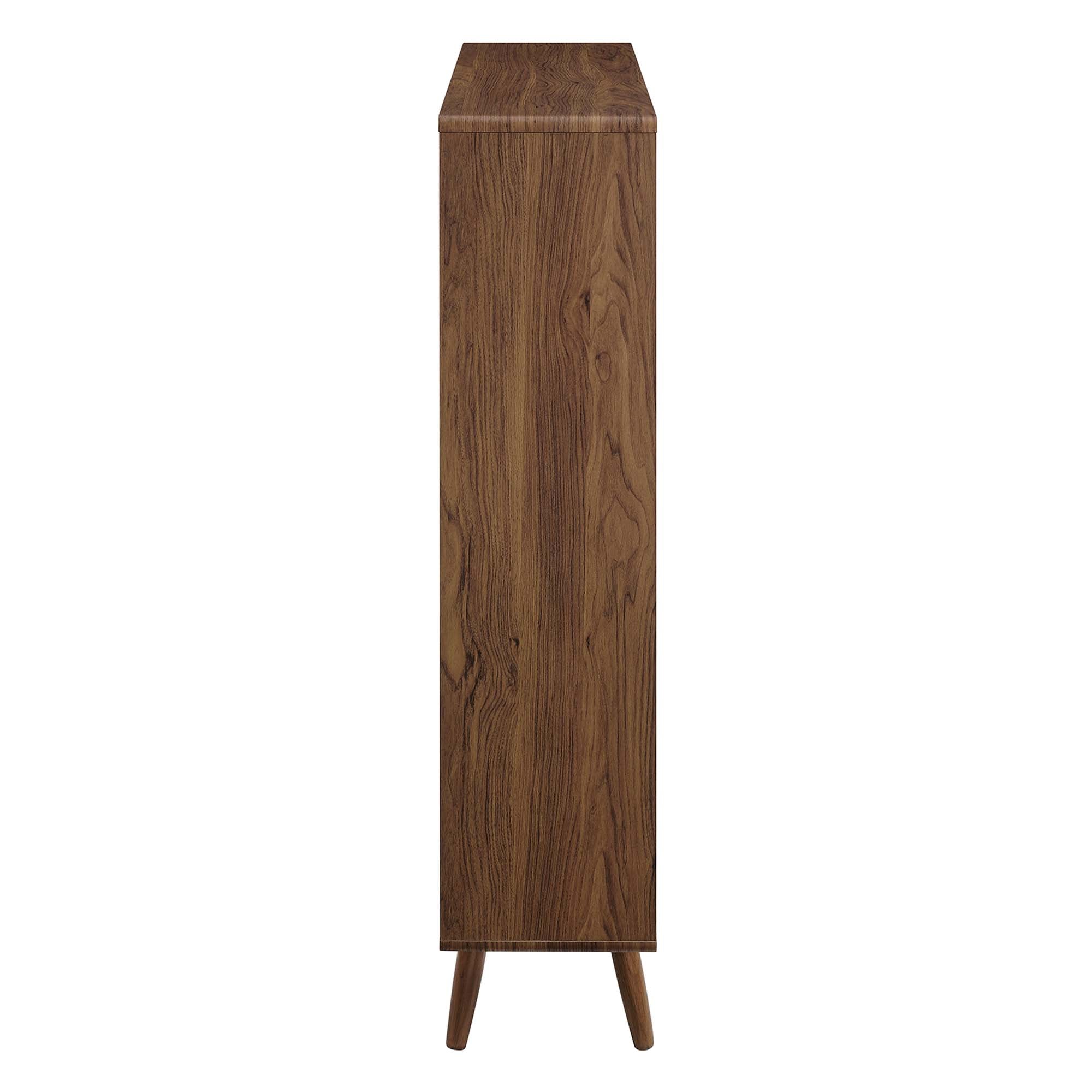 Modway Transmit 7-Shelf Wood Grain Bookcase