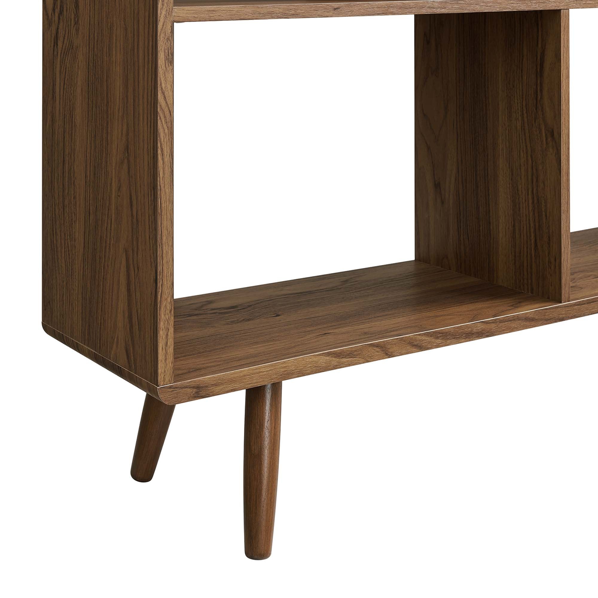 Modway Transmit 7-Shelf Wood Grain Bookcase
